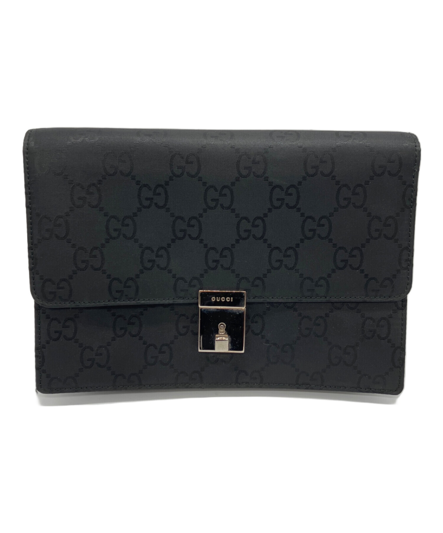 中古・古着通販】GUCCI (グッチ) マイクロGGセカンドバッグ ブラック 