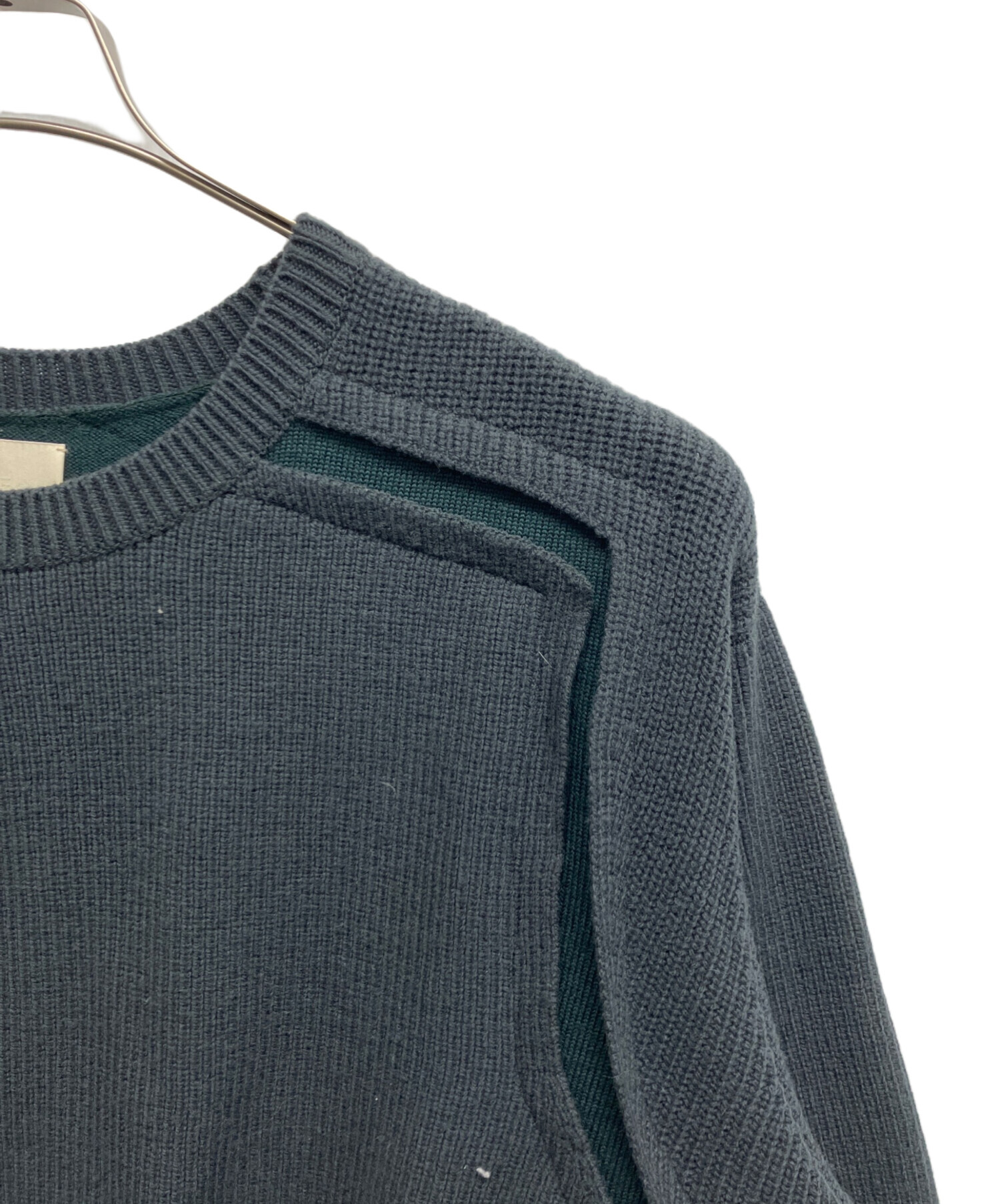 中古・古着通販】YOKE (ヨーク) BROKEN CREWNECK SWEATER グリーン