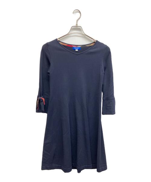 BLUE LABEL CRESTBRIDGE　ミモレ丈ニットワンピース　プリーツ 中古・古着通販】BLUE LABEL CRESTBRIDGE (ブルーレーベルクレスト