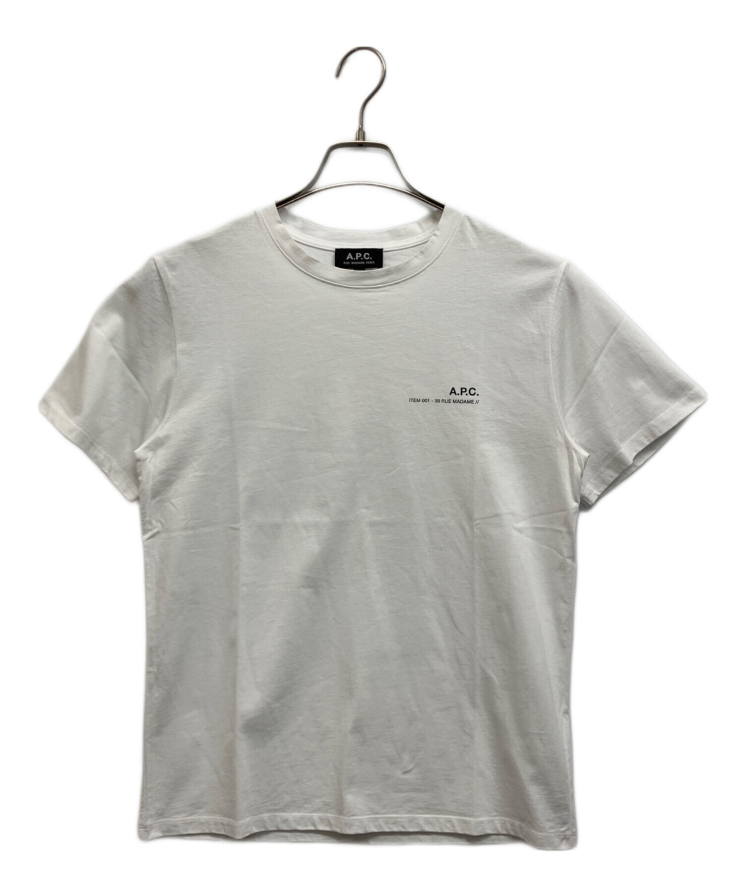 【新品】A.P.C. プリントTシャツ XS ホワイト 中古・古着通販】A.P.C. (アーペーセー) ロゴプリントTシャツ ホワイト