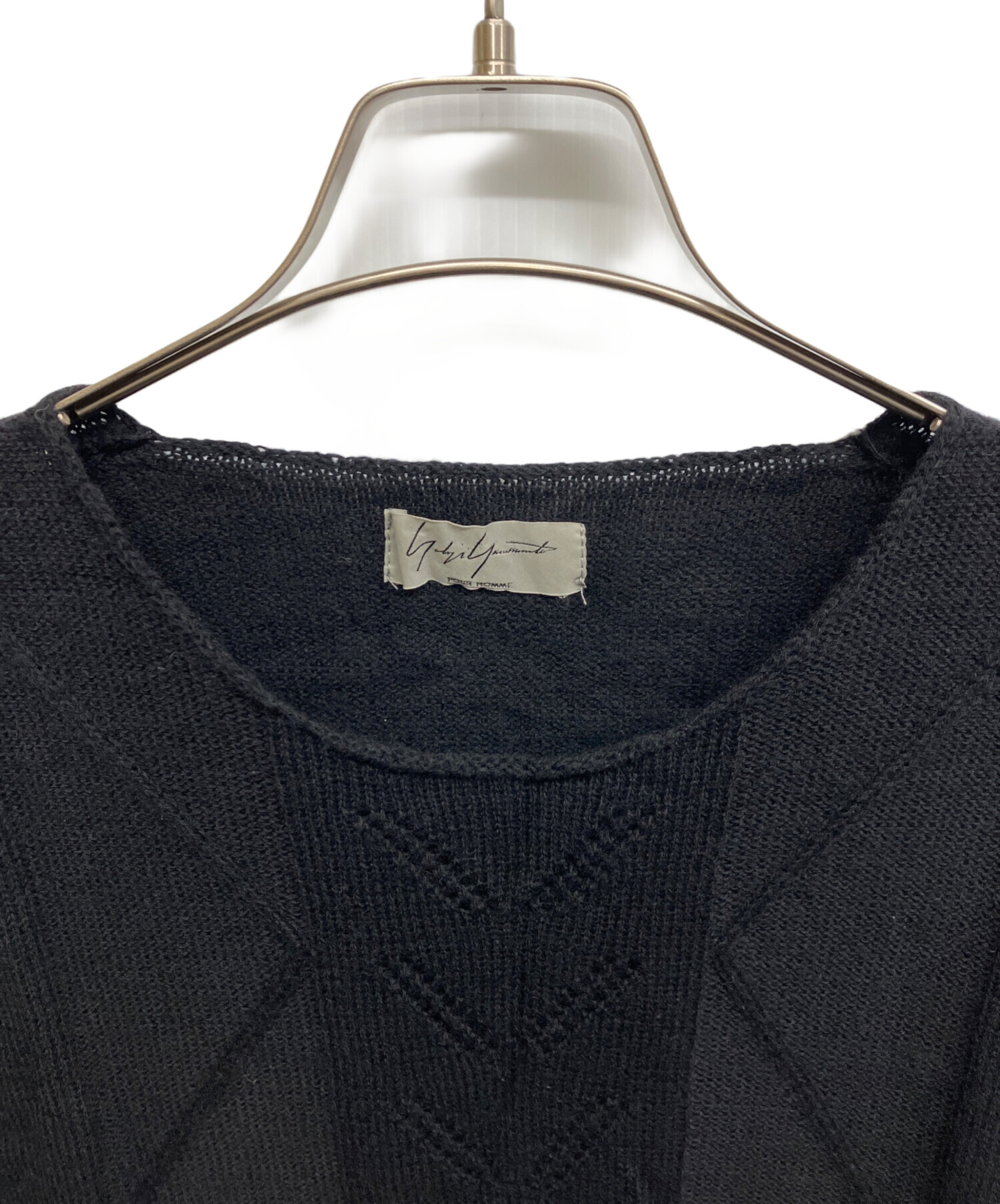 yohji yamamoto pour homme ウール ニット 襟 デザイン 中古・古着通販】Yohji Yamamoto pour homme (ヨウジヤマモト