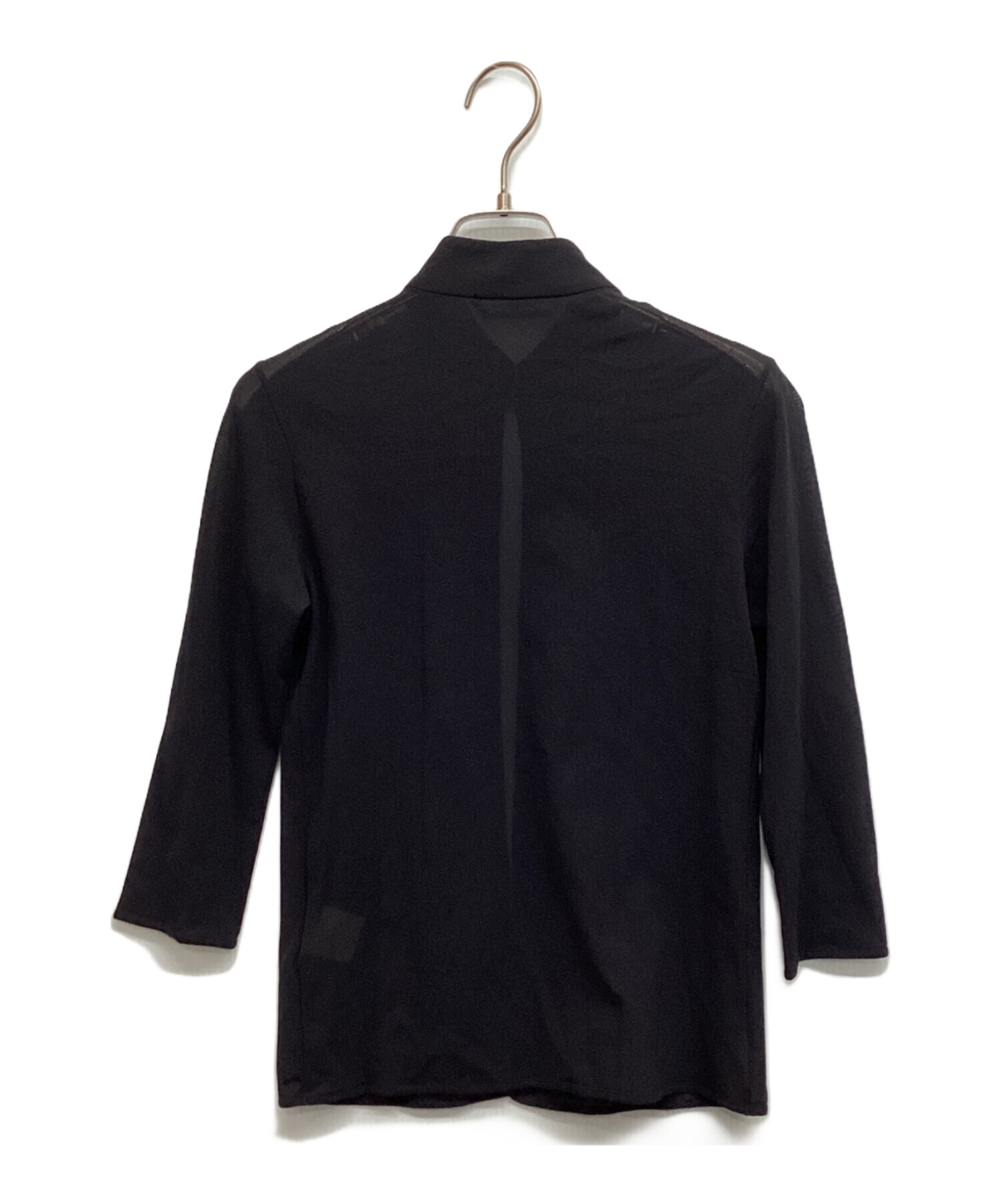 美品 VIVIENNE TAM ヴィヴィアンタム レース切替 パワーネット ブラウス カットソー 0 ブラック レディース 古着 中古 USED VIVIENNE TAM - 美品 VIVIENNE TAM ヴィヴィアンタム レース切替