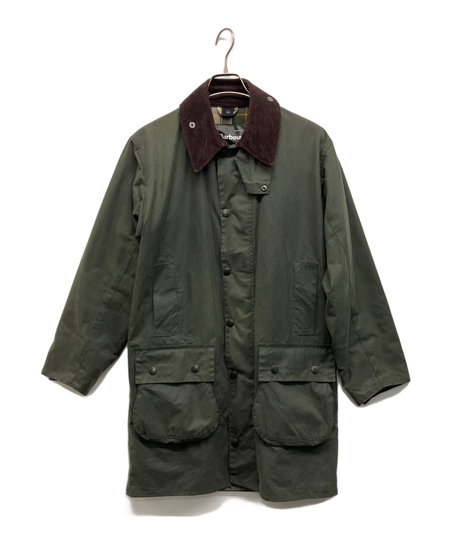 Barbour オリーブグリーン バブアー 深緑 中古・古着通販】Barbour (バブアー) BORDER WAX JACKET オリーブ