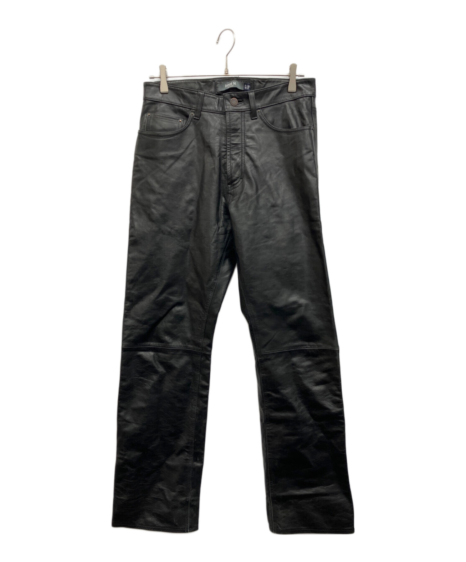 中古・古着通販】GAP (ギャップ) boot fit LEATHER パンツ ブラック