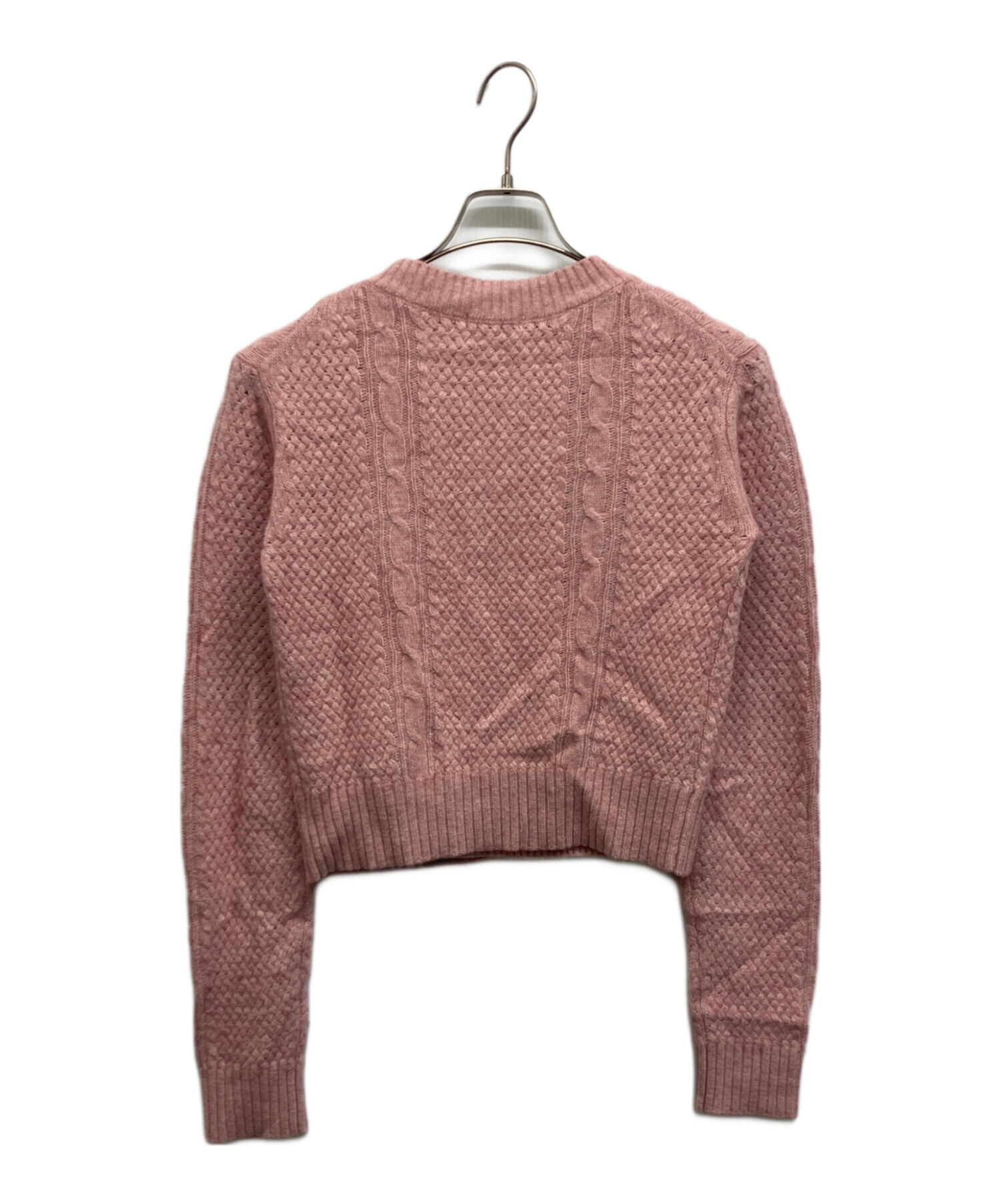 【新品・タグ付き】FRAY I.D ピンク 長袖 トップス F 中古・古着通販】FRAY ID (フレイ アイディー) ラクーンケーブルニット
