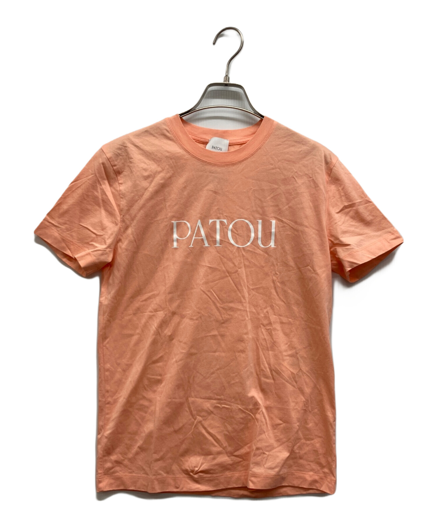 PATOU パトゥ オーガニックコットン ロゴ半袖Tシャツ オレンジ 1回着用 中古・古着通販】Patou (パトゥ) Logo T-Shirts オレンジ サイズ:XS
