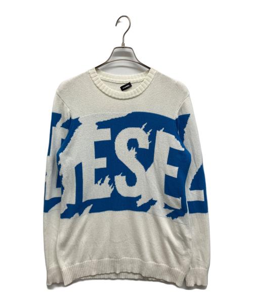 中古・古着通販】DIESEL (ディーゼル) ロゴコットンニット ホワイト