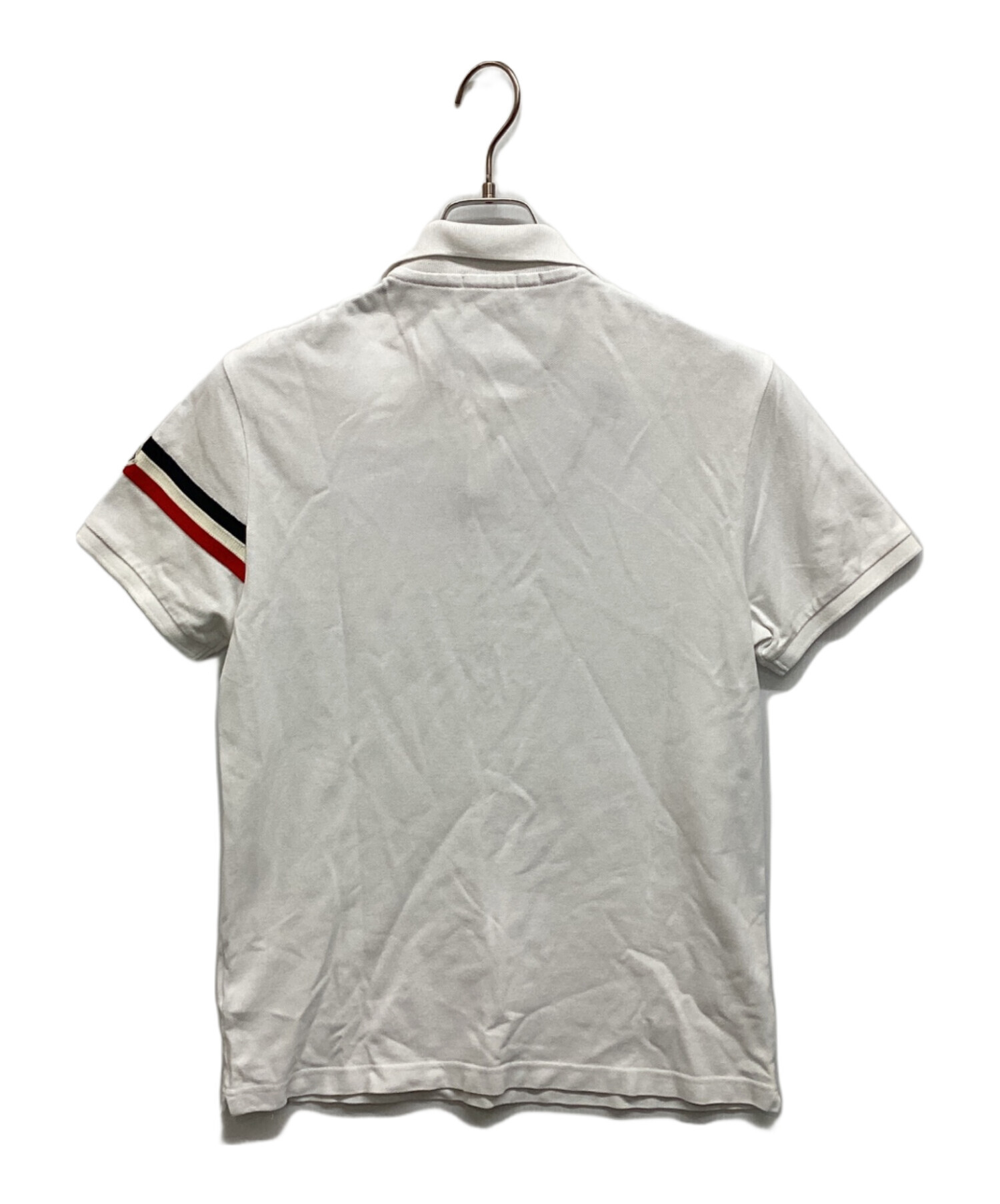 【値下げ中】MONCLER ホワイト ポロシャツ M 古着 中古・古着通販】MONCLER (モンクレール) ポロシャツ ホワイト サイズ