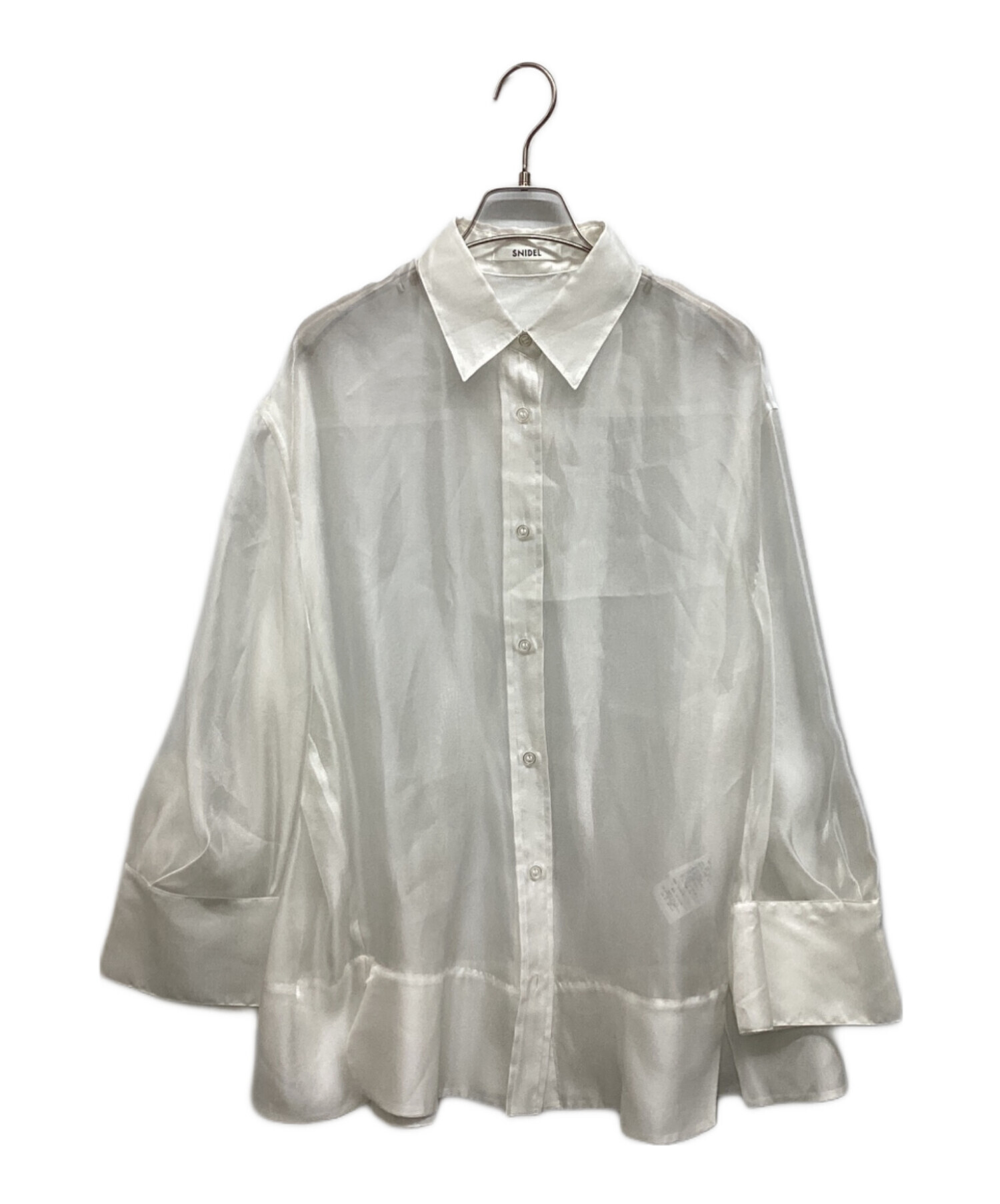 中古・古着通販】Snidel (スナイデル) シアーシャツ ホワイト サイズ 