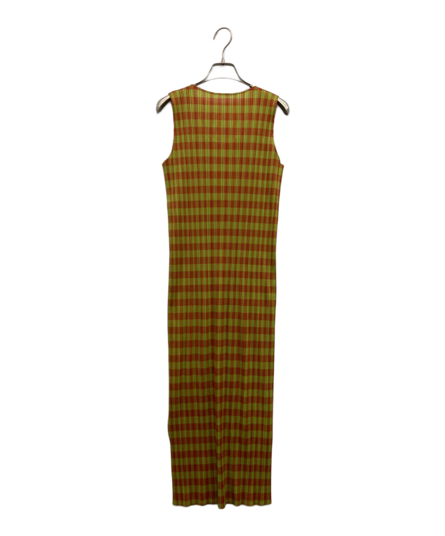 PLEATS PLEASE フリンジ付きノースリーブロングワンピース フリンジシアーテーラーノースリーブロングフレアワンピース｜ROYAL