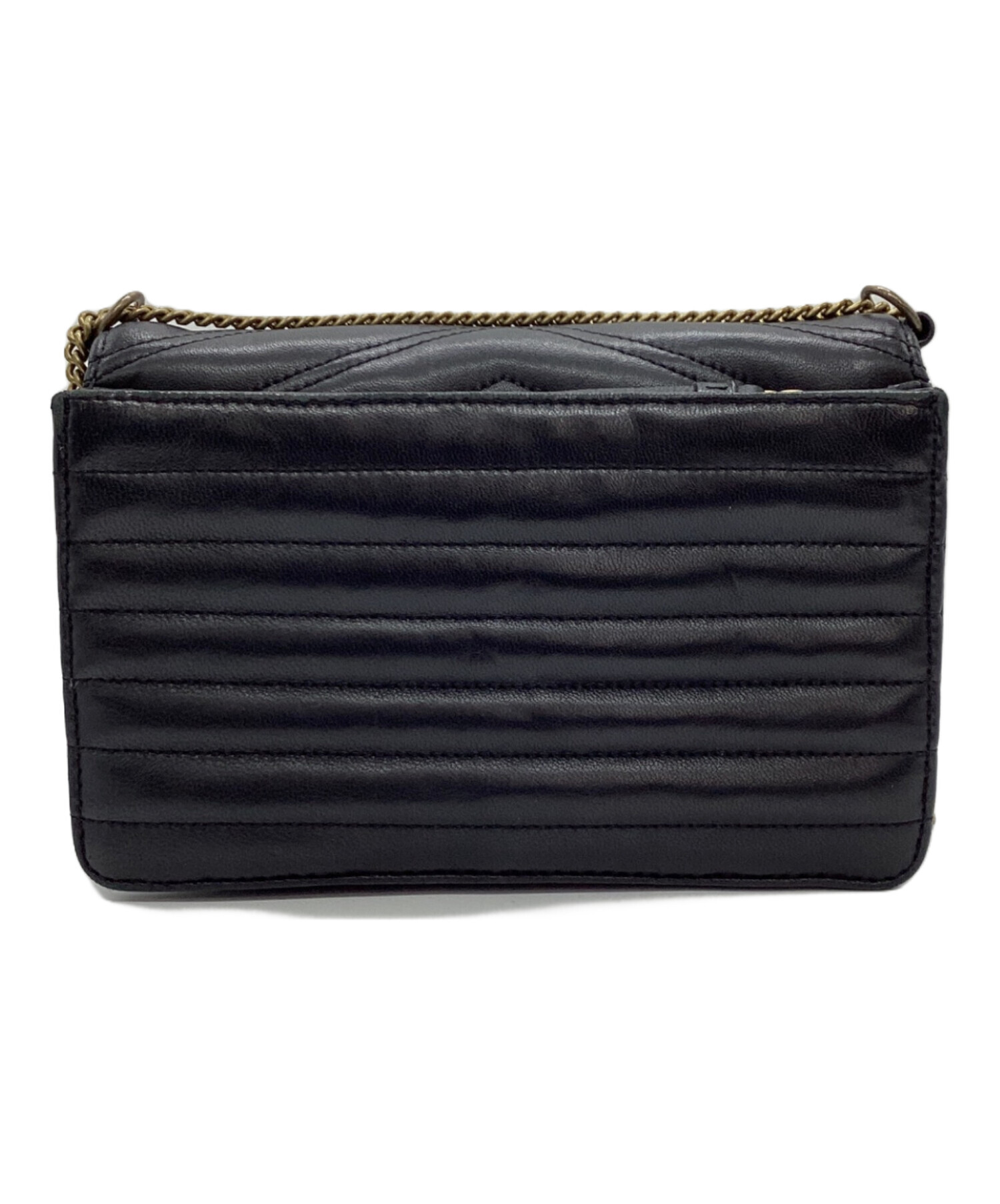 良品 All Saints オールセインツ FLEUR DE LIS CROSSBODY チェーンショルダーバッグ ブラック  レディース 古着 中古 USED 中古・古着通販】ALL SAINTS (オールセインツ) ラムレザーショルダー