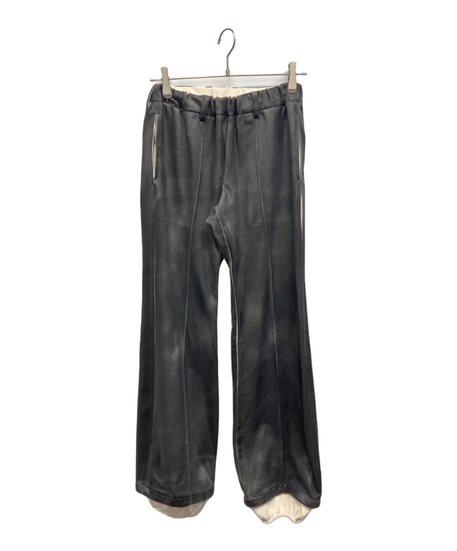 中古・古着通販】TAAKK (ターク) LEATHER LIKE TROUSERS ブラック 