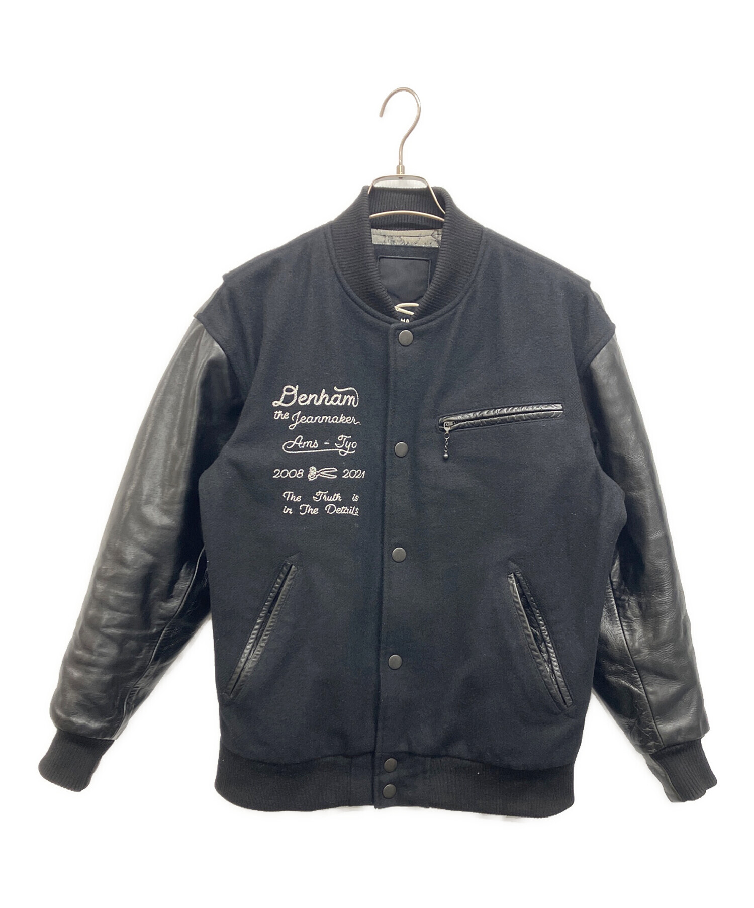 最終お値下げ DENHAM 新品タグ付き　スタジャン ブラック 中古・古着通販】Denham (デンハム) 裏地ラメタイガー柄 レザー切替
