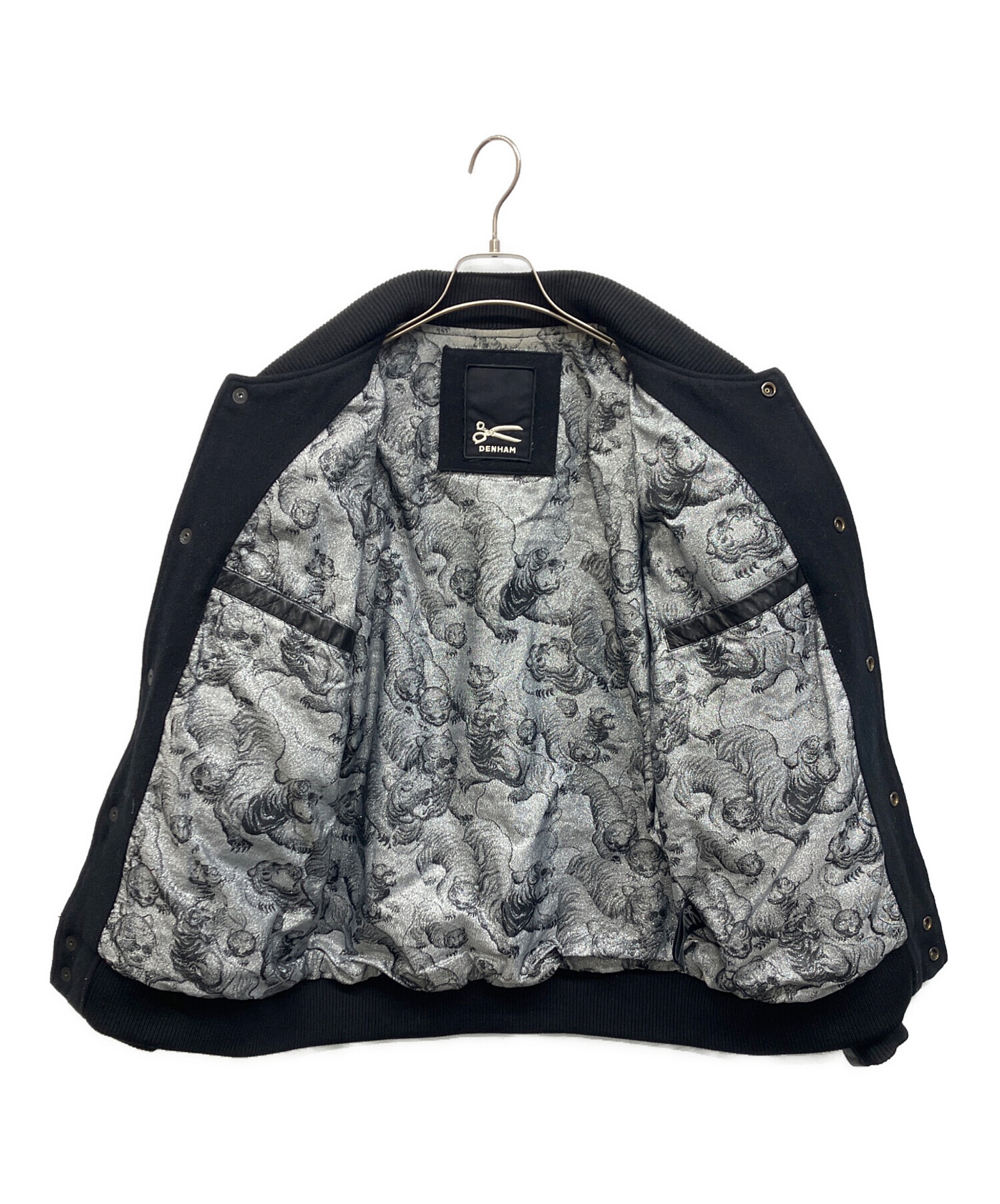 中古・古着通販】Denham (デンハム) 裏地ラメタイガー柄 レザー切替