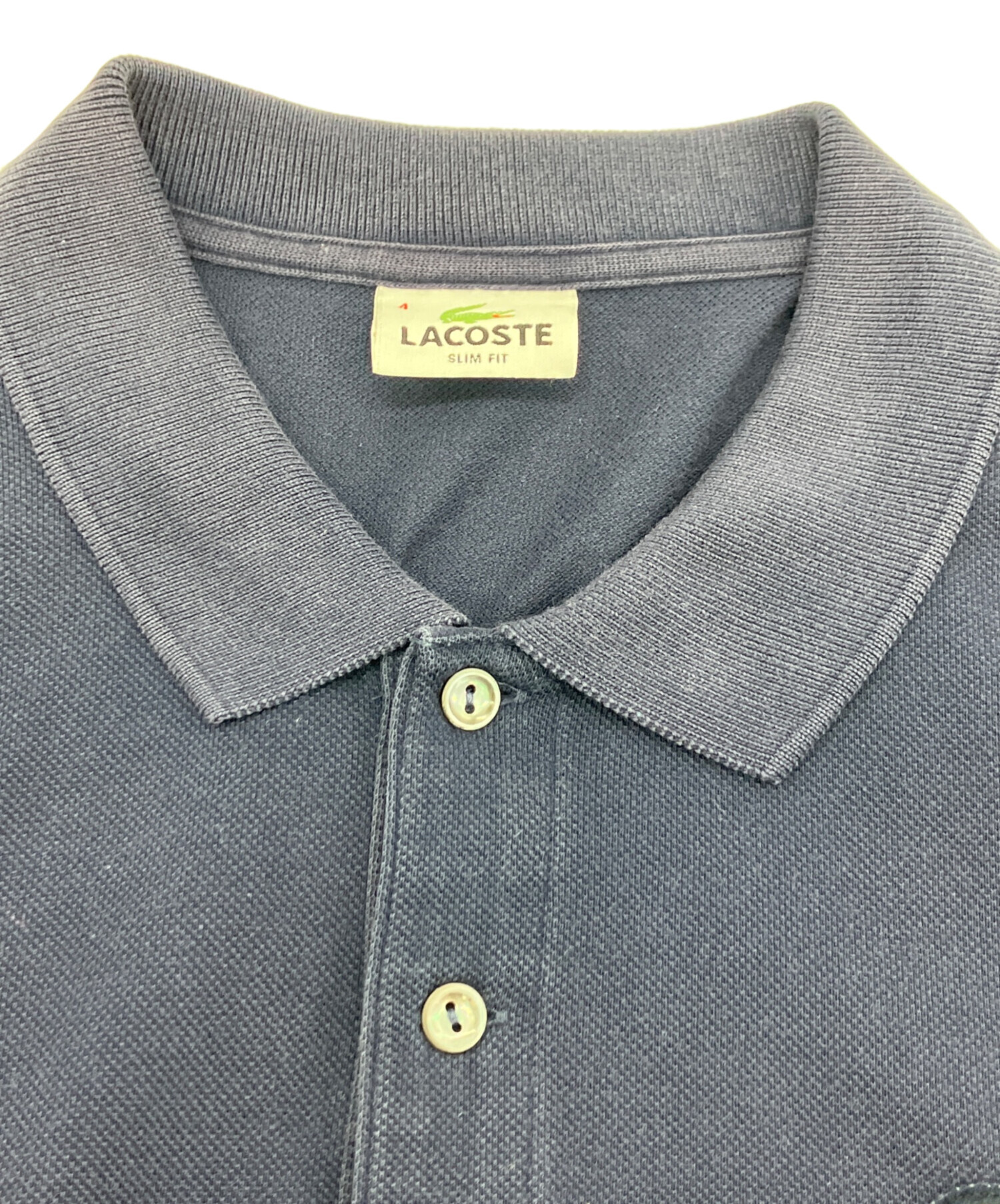 中古・古着通販】LACOSTE (ラコステ) エンブレムポロシャツ ネイビー 