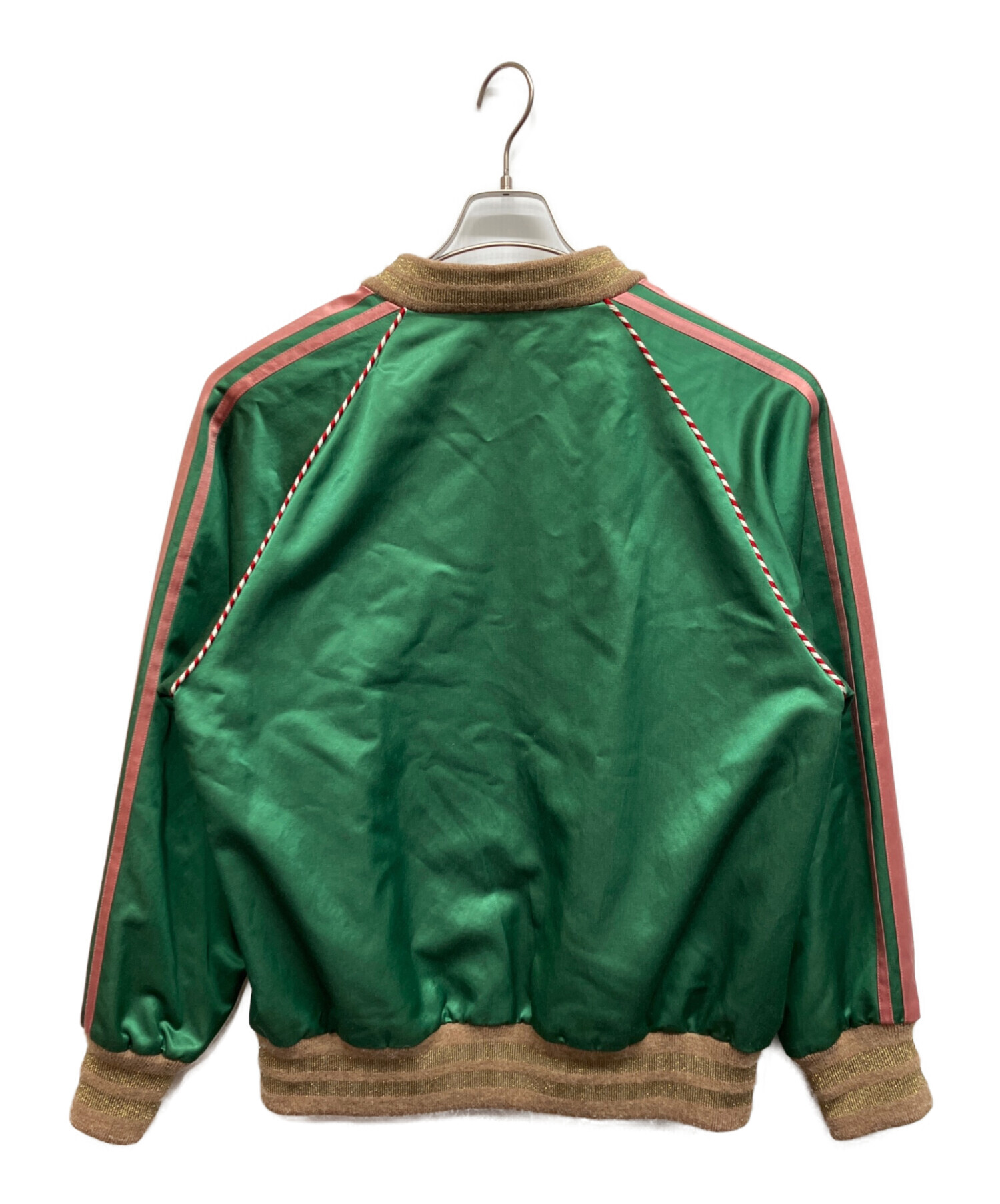 GUCCI オリーブグリーン タイトフィット レザージャケット 中古・古着通販】GUCCI (グッチ) アングリーパンサーエンブロイダリー