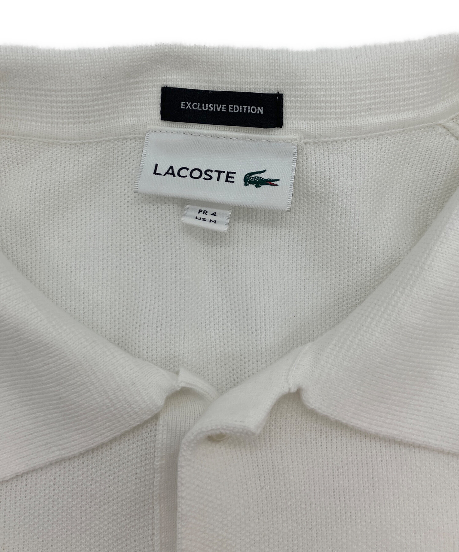 中古・古着通販】LACOSTE (ラコステ) ニットポロシャツ ホワイト