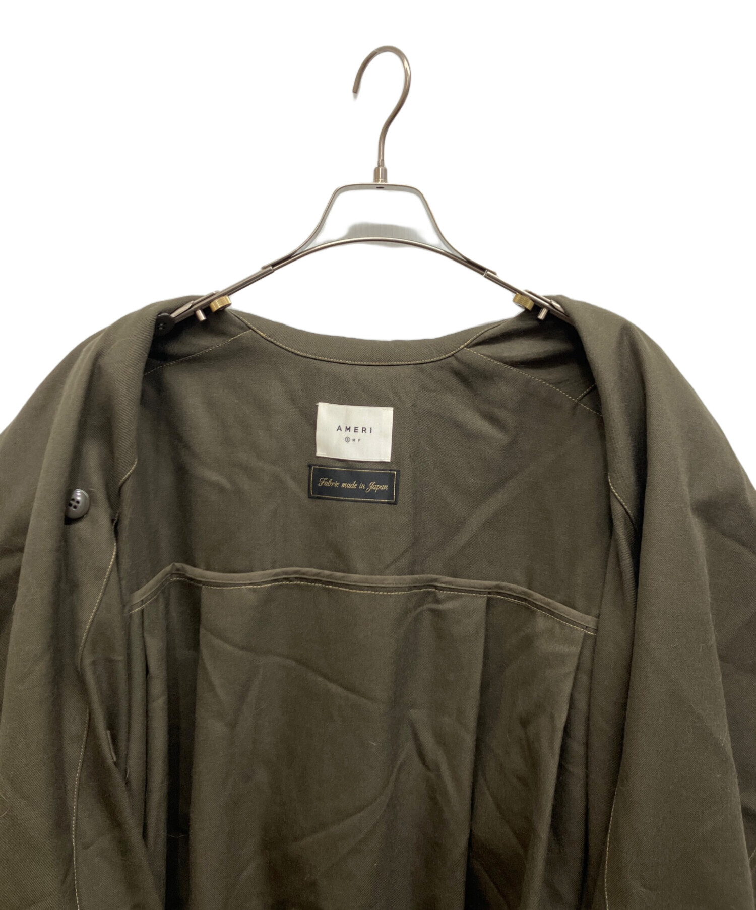 中古・古着通販】AMERI (アメリ) WAVE FRONT OVER COAT オリーブ