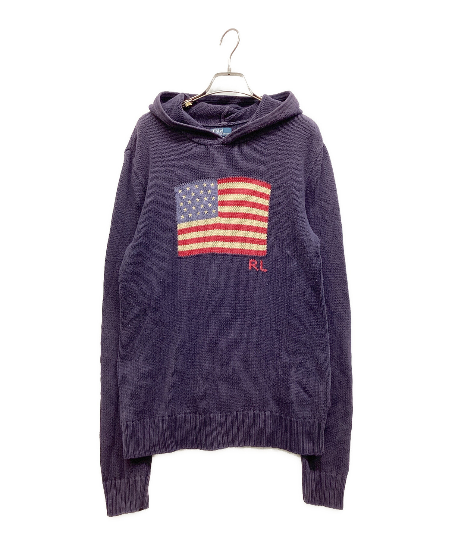 RALPH LAUREN】クッションカバー/ニット/国旗/デカロゴ/未使用品 org.jpg
