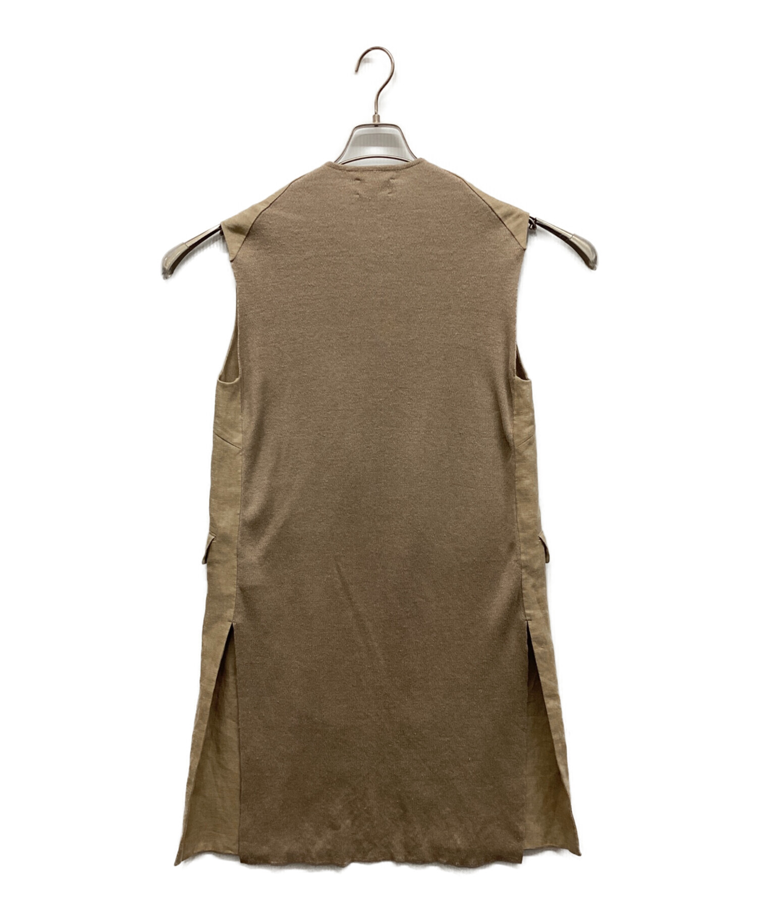 DES PRES デプレ　ジレ　ベージュ　麻100% 中古・古着通販】DES PRES (デ プレ) リネンファブリックコンビ