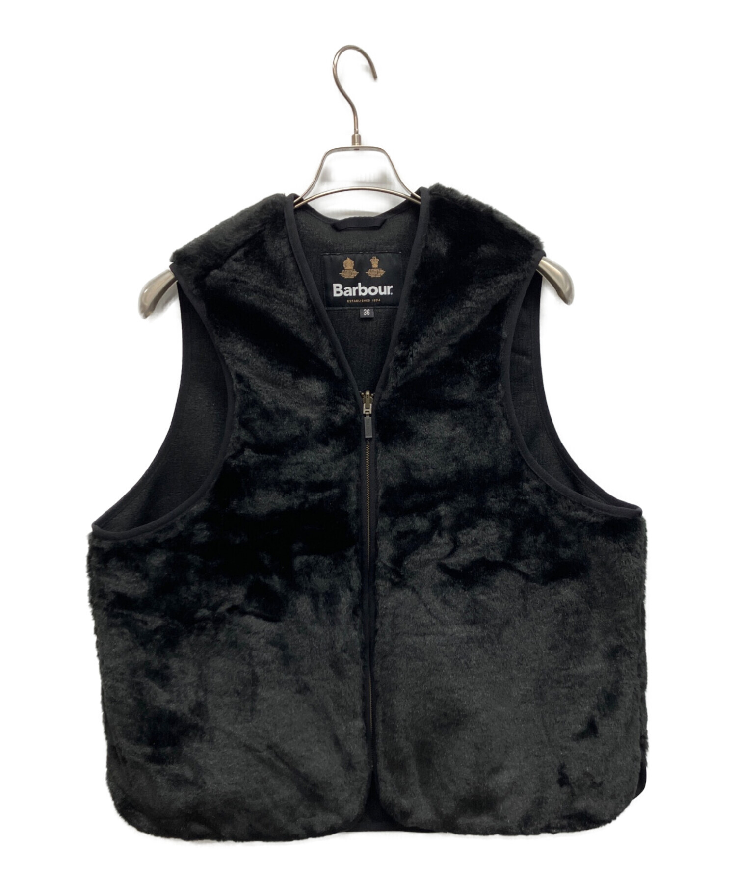 Barbour 黒ファーベスト 中古・古着通販】Barbour (バブアー) ファーベスト ブラック サイズ:36