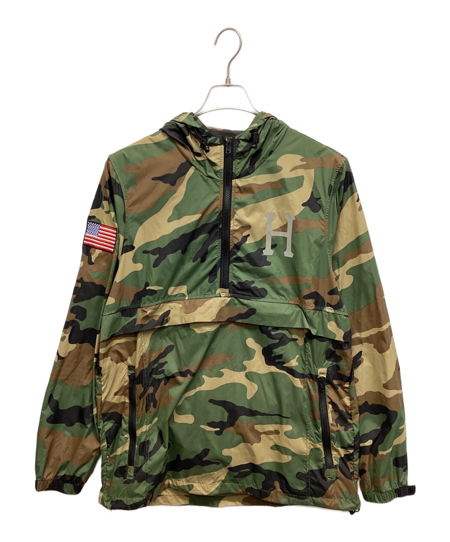 中古・古着通販】HUF (ハフ) ナイロンカモフラアノラックパーカー