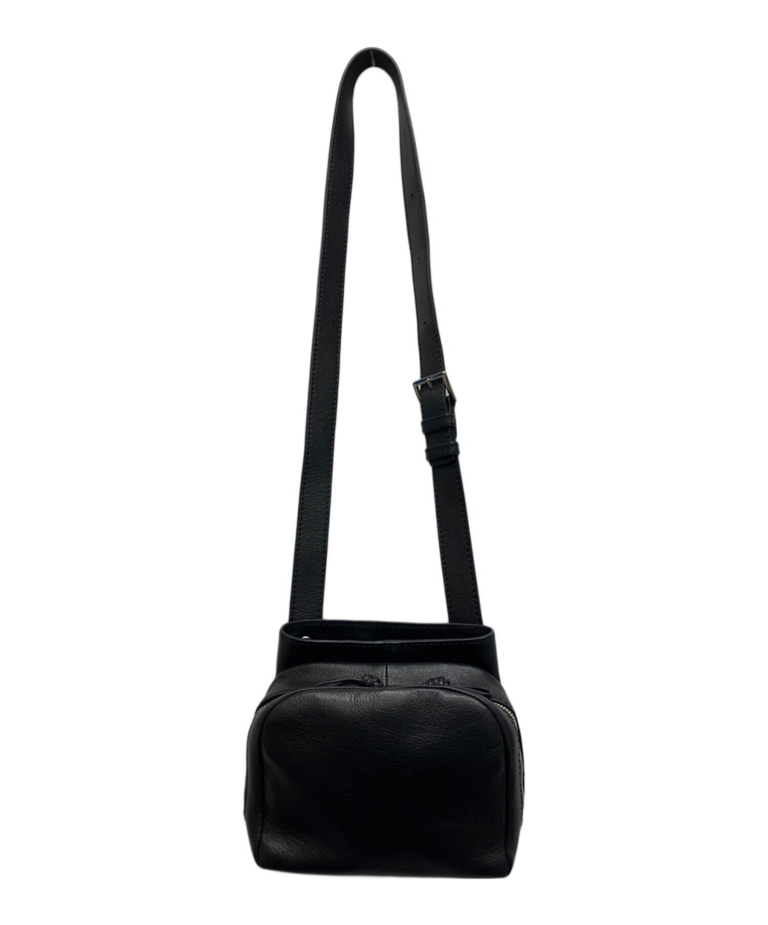Motherhouseマザーハウス リニア ショルダーバッグ レザーレディース黒 中古・古着通販】MOTHERHOUSE (マザーハウス) ショルダーバッグ