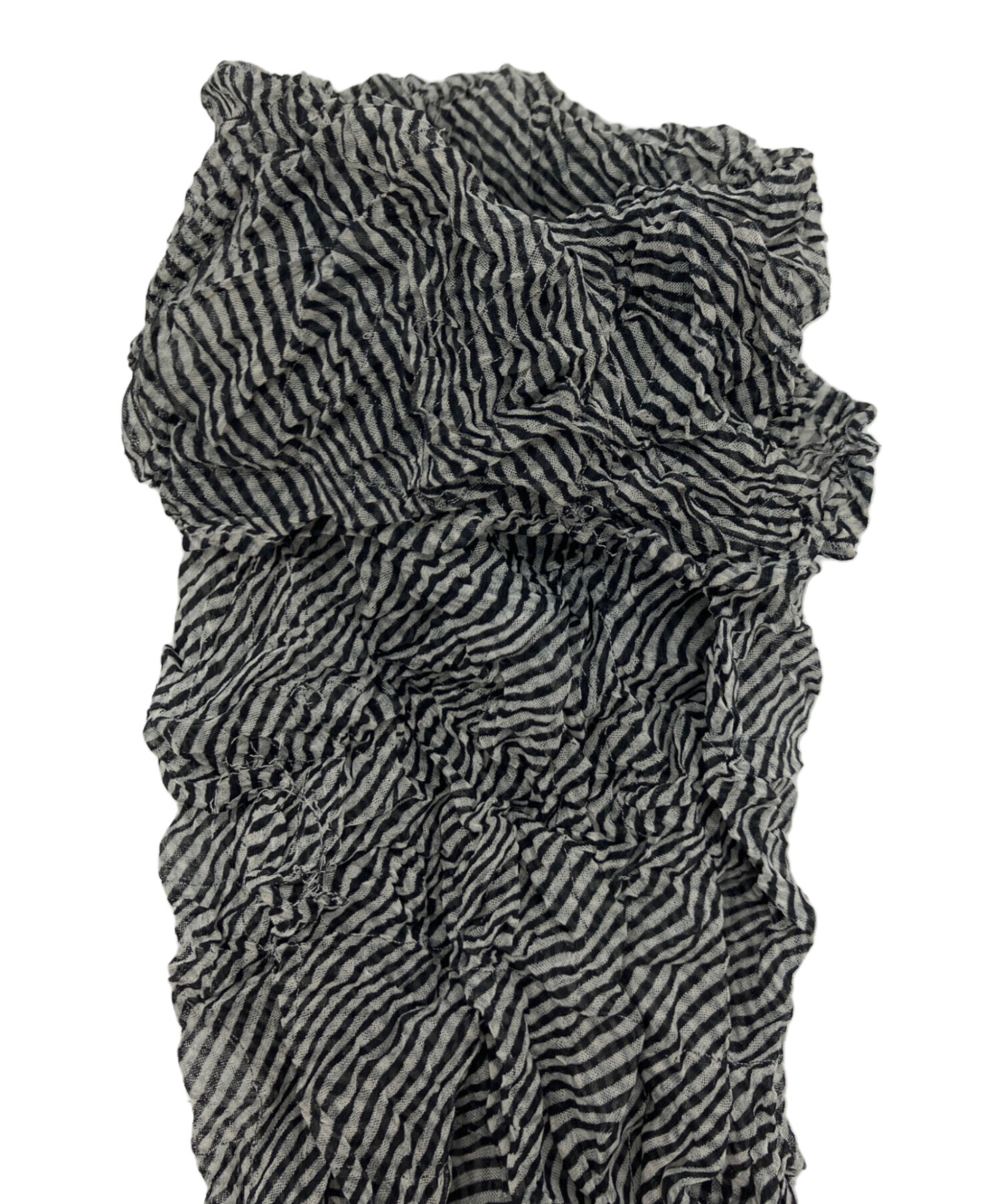 イッセイミヤケ ペルマネンテ シワ加工 バイカラー ハイネック ベスト 前開き 中古・古着通販】ISSEY MIYAKE PERMANENTE (イッセイミヤケ