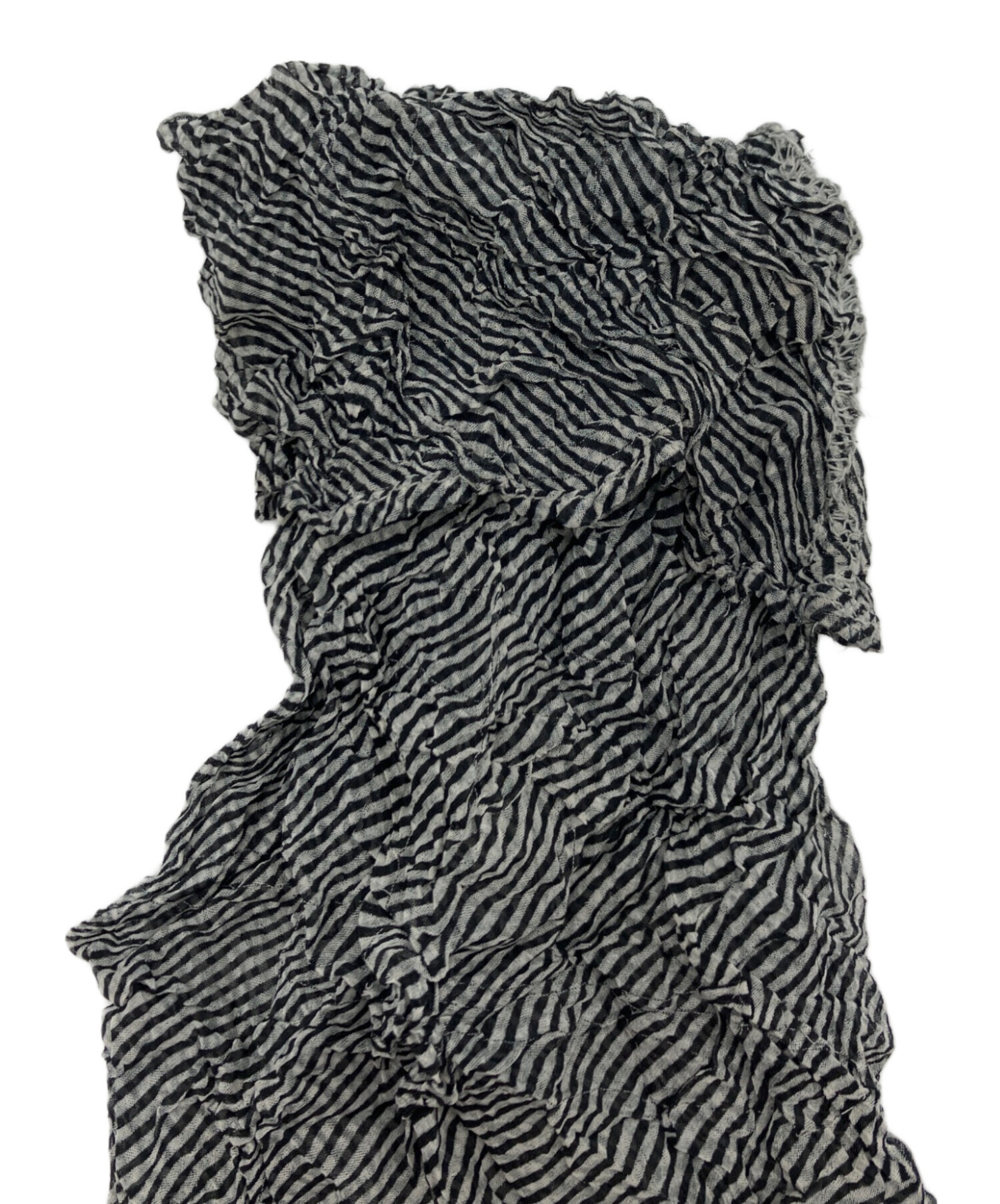 イッセイミヤケ ペルマネンテ シワ加工 バイカラー ハイネック ベスト 前開き 中古・古着通販】ISSEY MIYAKE PERMANENTE (イッセイミヤケ