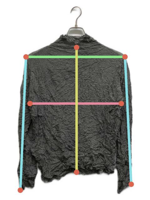イッセイミヤケ ペルマネンテ シワ加工 バイカラー ハイネック ベスト 前開き 中古・古着通販】ISSEY MIYAKE PERMANENTE (イッセイミヤケ