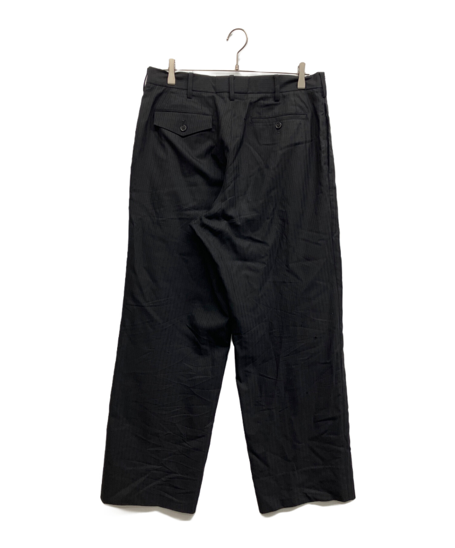 古着 90s ブルックスブラザーズ 極太 ワイド スラックス ストライプ 黒