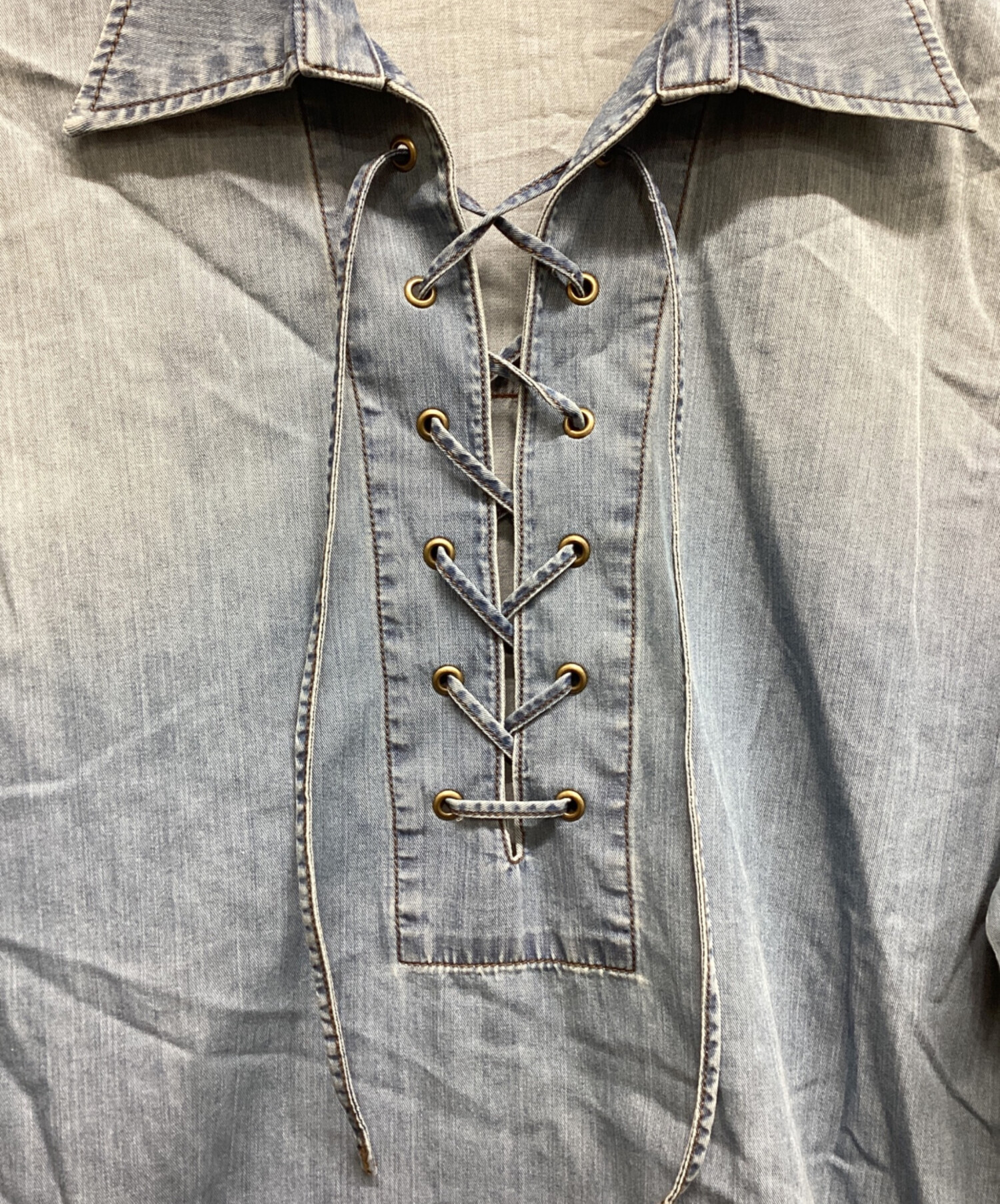 中古・古着通販】Noble (ノーブル) デニムカフタンシャツ インディゴ 