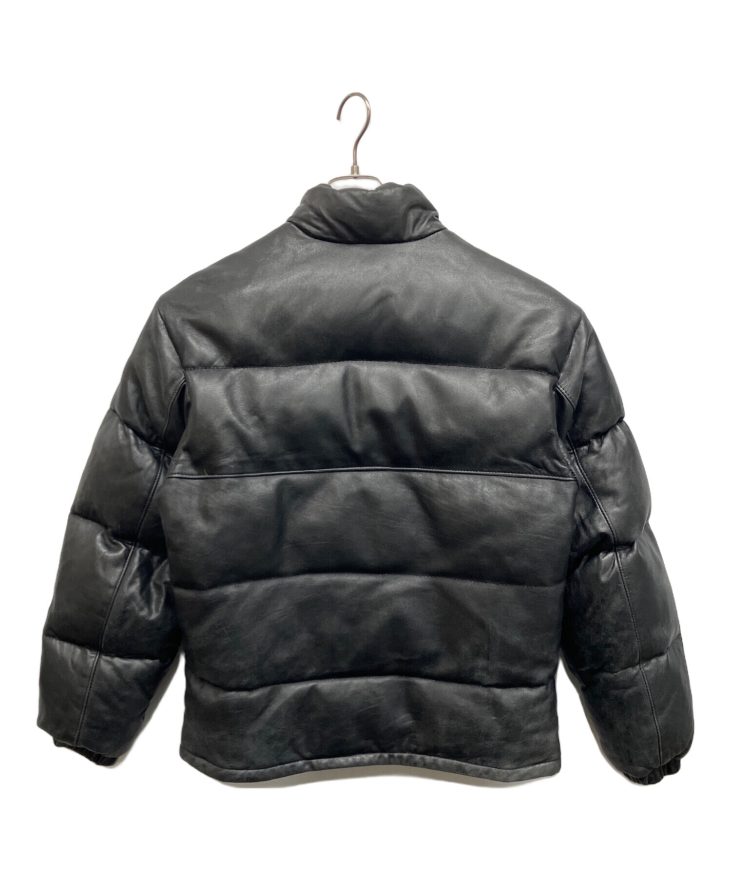 Schott レザーダウンジャケット 38 黒 ショット　ビンテージ　ハンガー付 中古・古着通販】Schott (ショット) レザーダウンジャケット ブラック