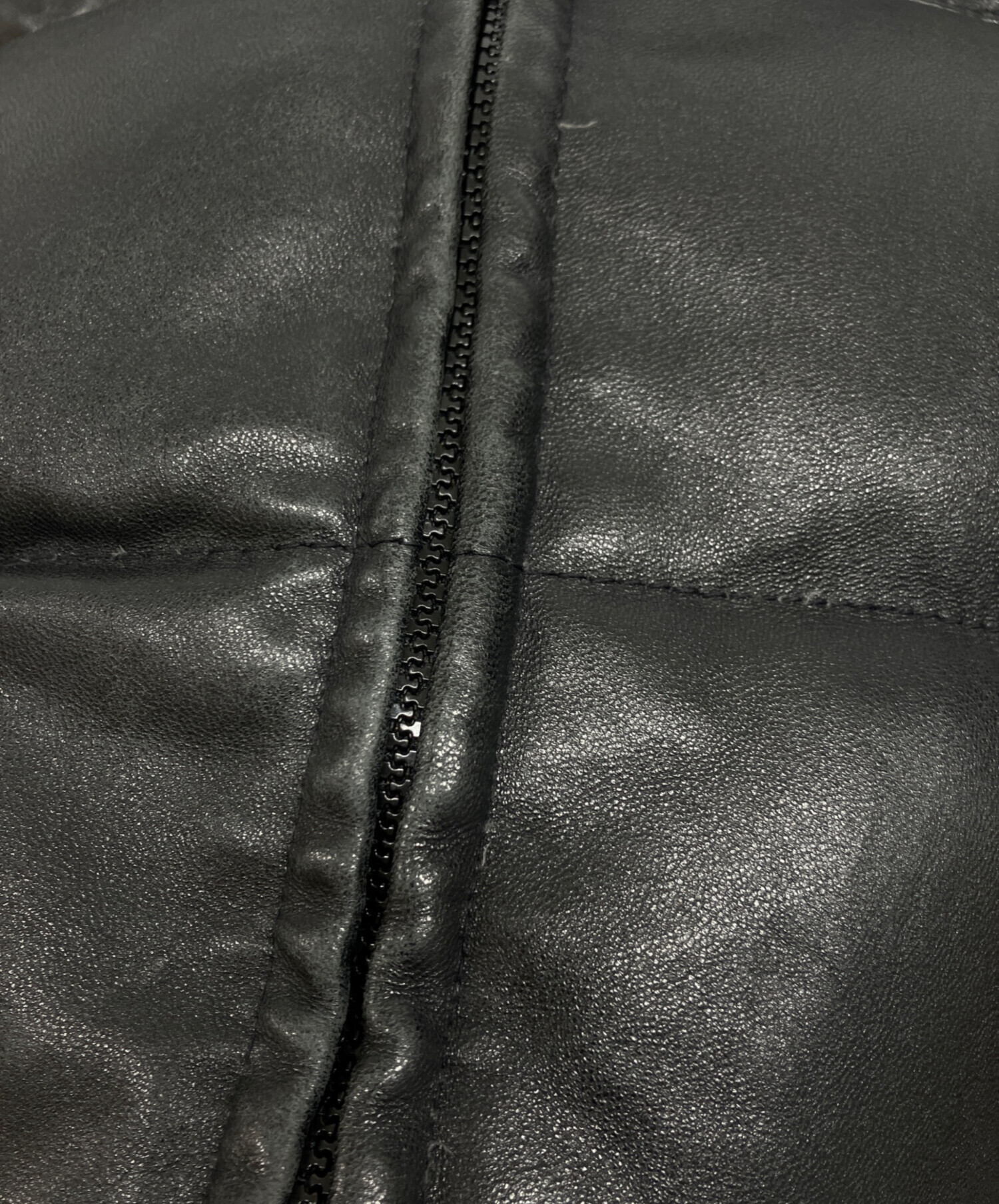 中古・古着通販】Schott (ショット) レザーダウンジャケット ブラック