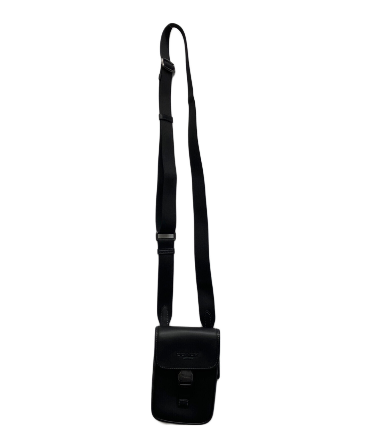 E*F様 COACH ボディバッグ レザー ブラック 新品同様 中古・古着通販】COACH (コーチ) レーサー フォーン クロスボディ