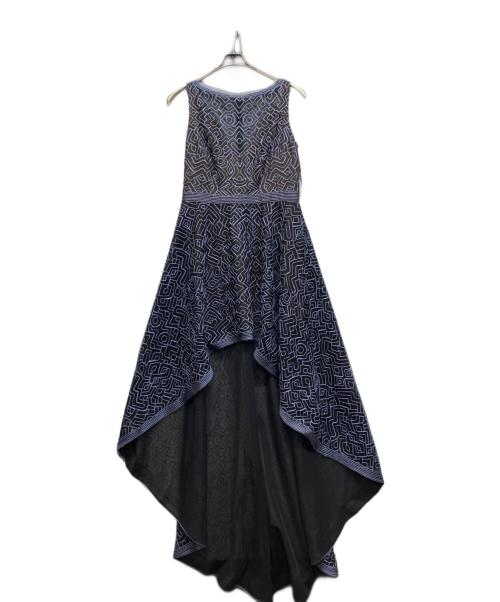 美品♡タダシショージ レース モックネック カクテルドレス 膝丈 紺 4P 中古・古着通販】TADASHI SHOJI (タダシ ショージ) レースマキシドレス