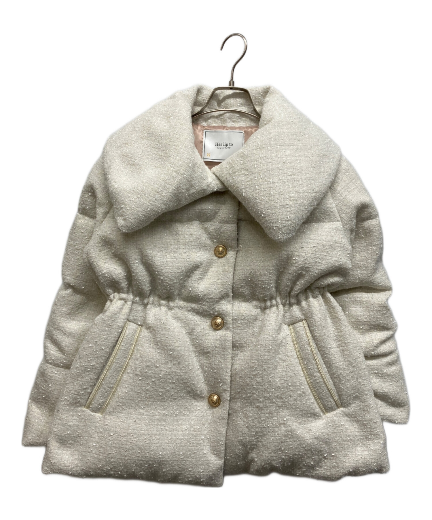 中古・古着通販】HER LIP TO (ハーリップトゥ) Gold-Button Tweed Down