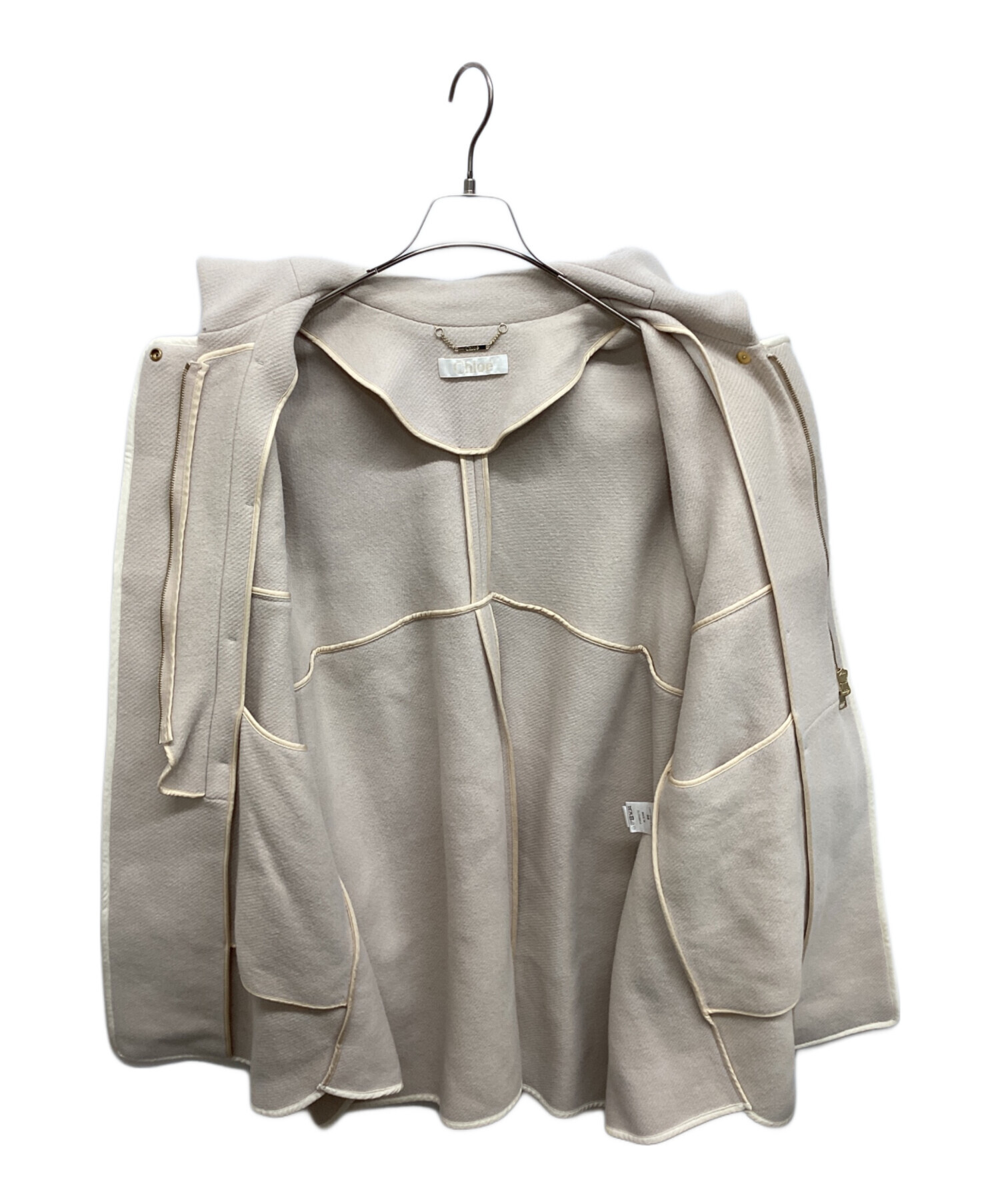 中古・古着通販】Chloe (クロエ) パイピングコート アイボリー サイズ