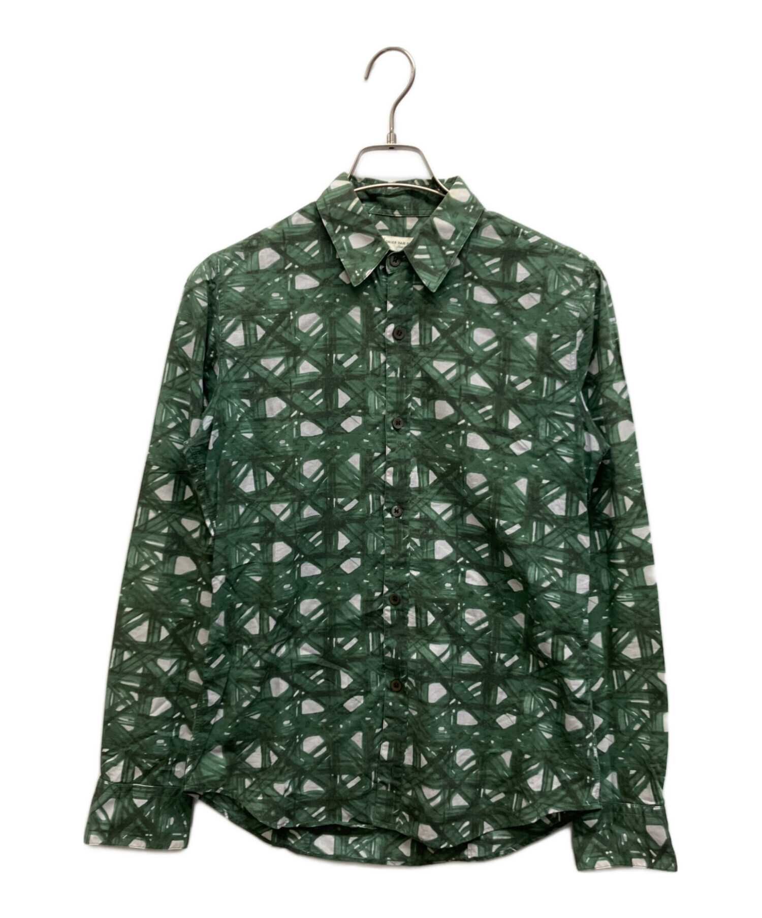 DRIES VAN NOTEN 緑の葉柄シャツ Sサイズ 中古・古着通販】DRIES VAN NOTEN (ドリスヴァンノッテン) 総柄シャツ