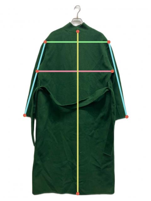 中古・古着通販】AMERI (アメリ) STAND COLLAR SCARF COAT グリーン 中古・古着通販】AMERI (アメリ) STAND COLLAR SCARF COAT グリーン