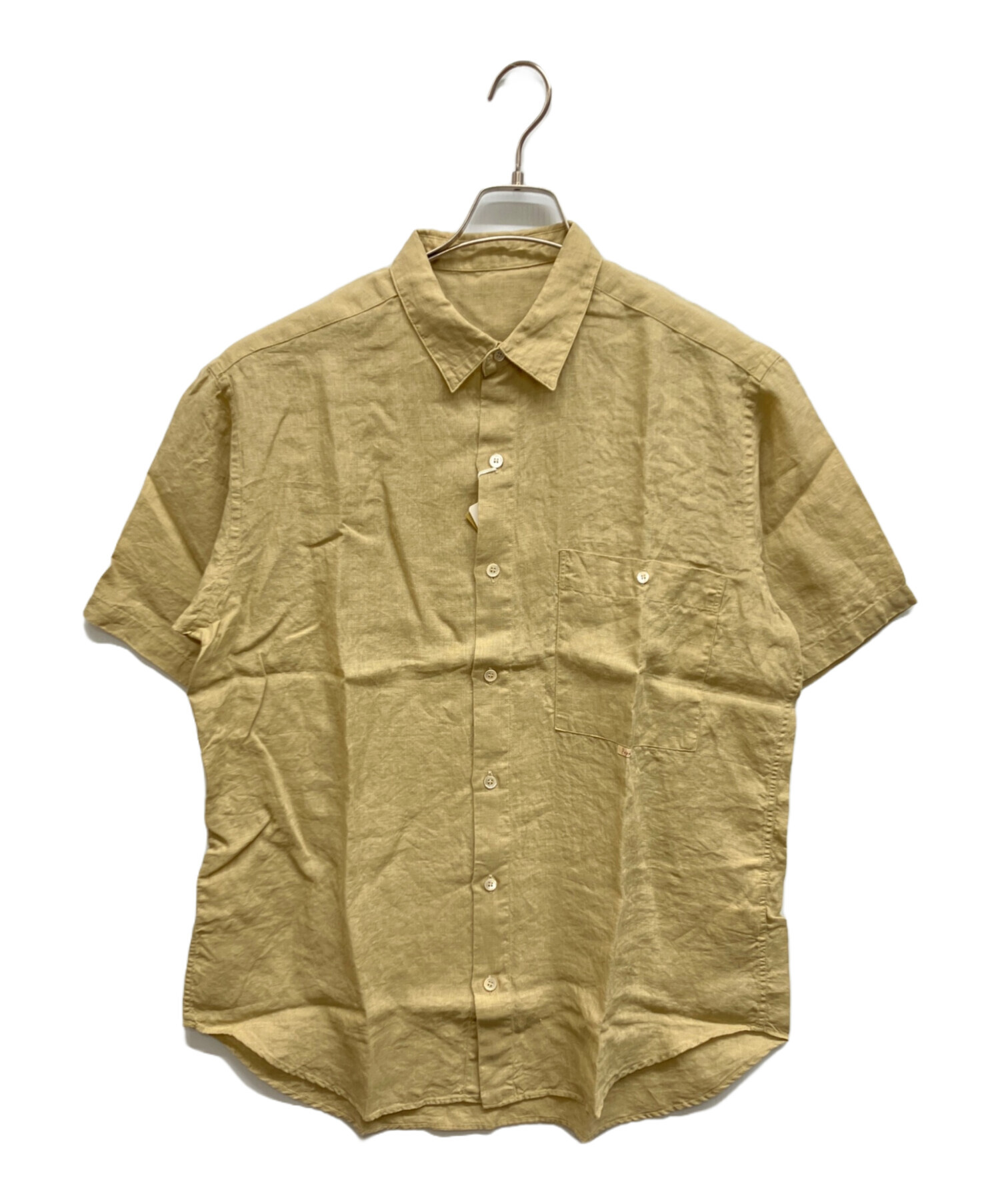 中古・古着通販】PAPAS (パパス) リネン半袖シャツ ベージュ サイズ:M