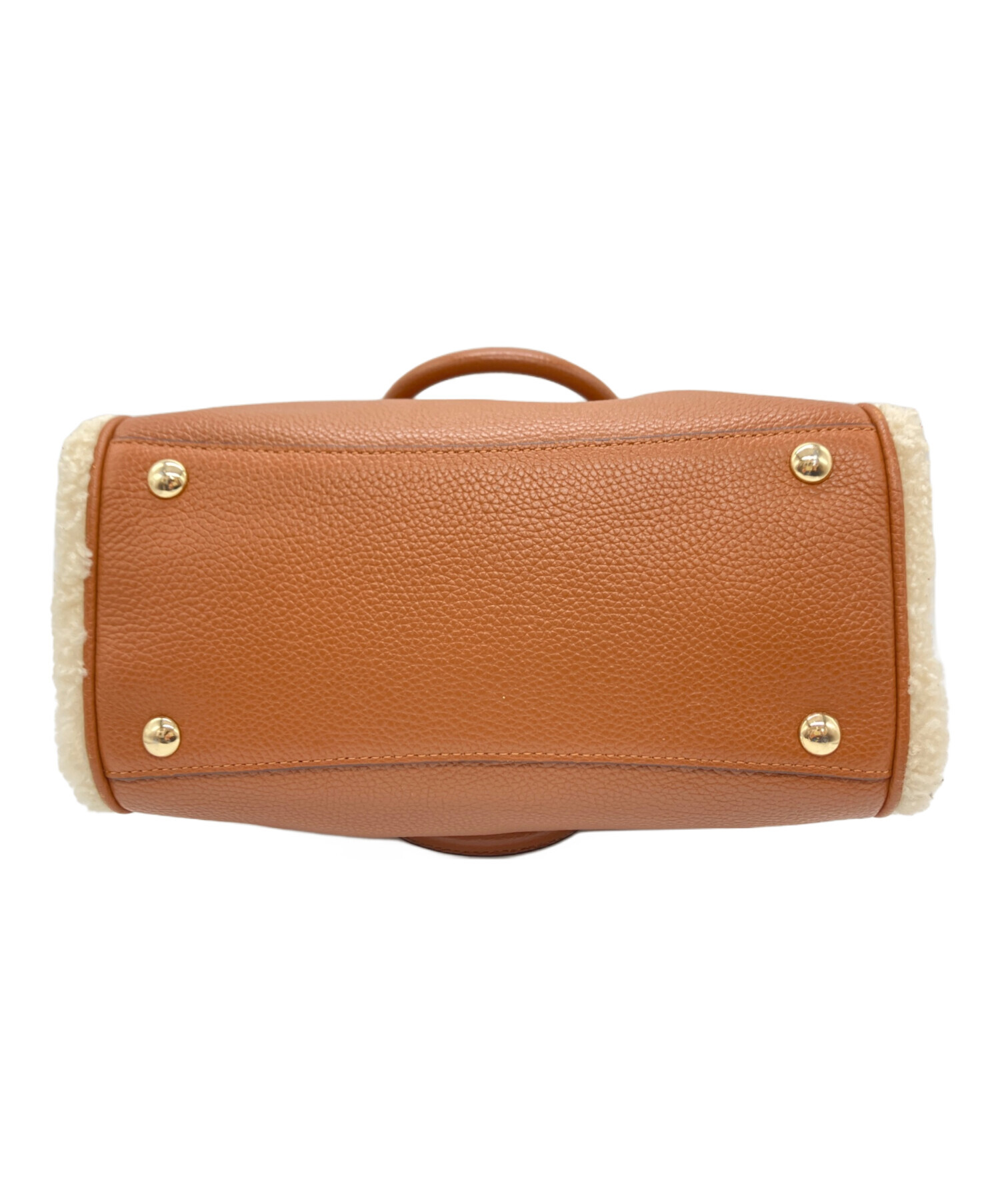 COACH シアリング 2way ハンドバッグ ブラウン 中古・古着通販】COACH (コーチ) シアリング ミックス 2WAYバッグ