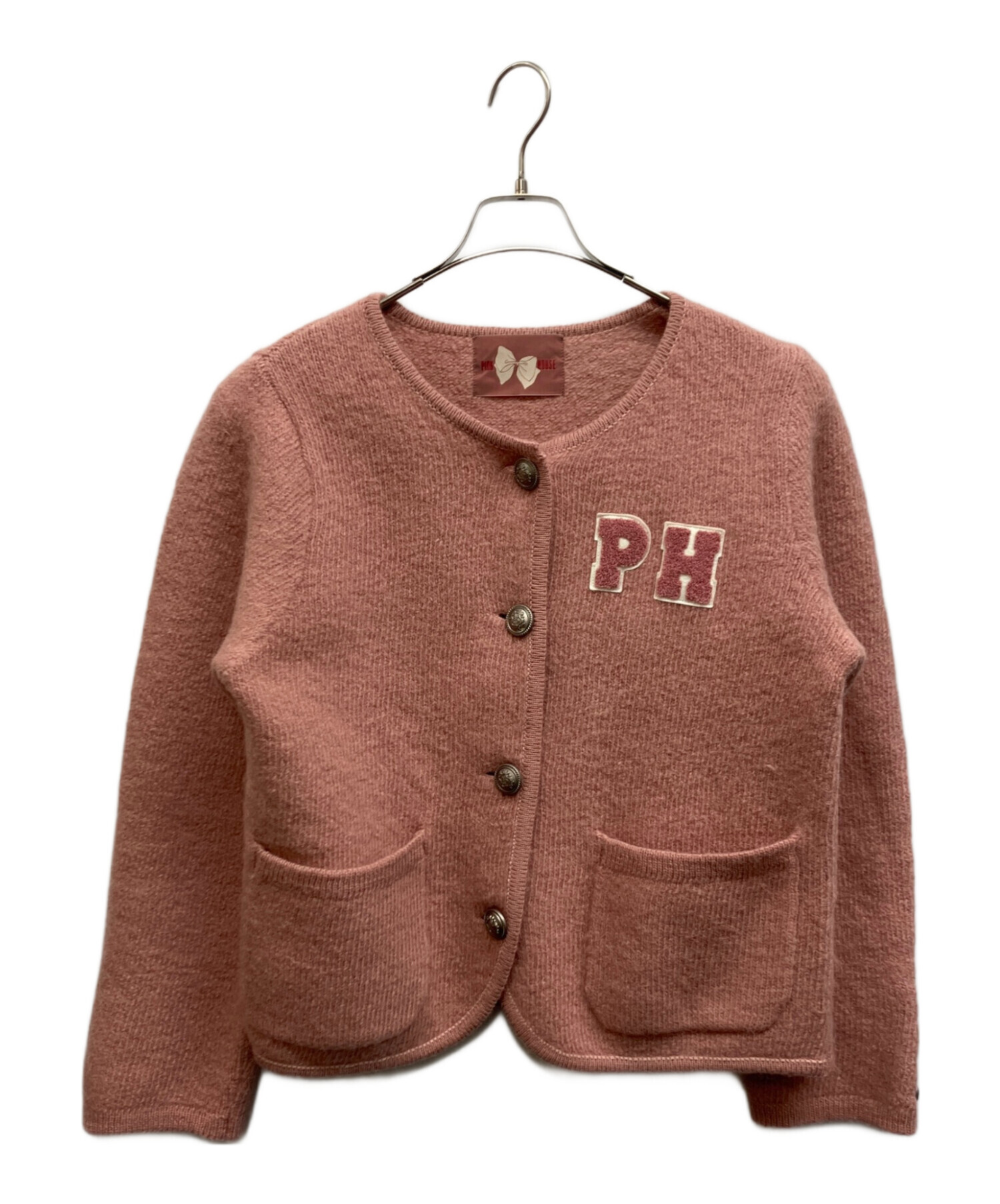 ピンクハウス　ニットジャケット 中古・古着通販】PINK HOUSE (ピンクハウス) PHロゴワッペン付き圧縮