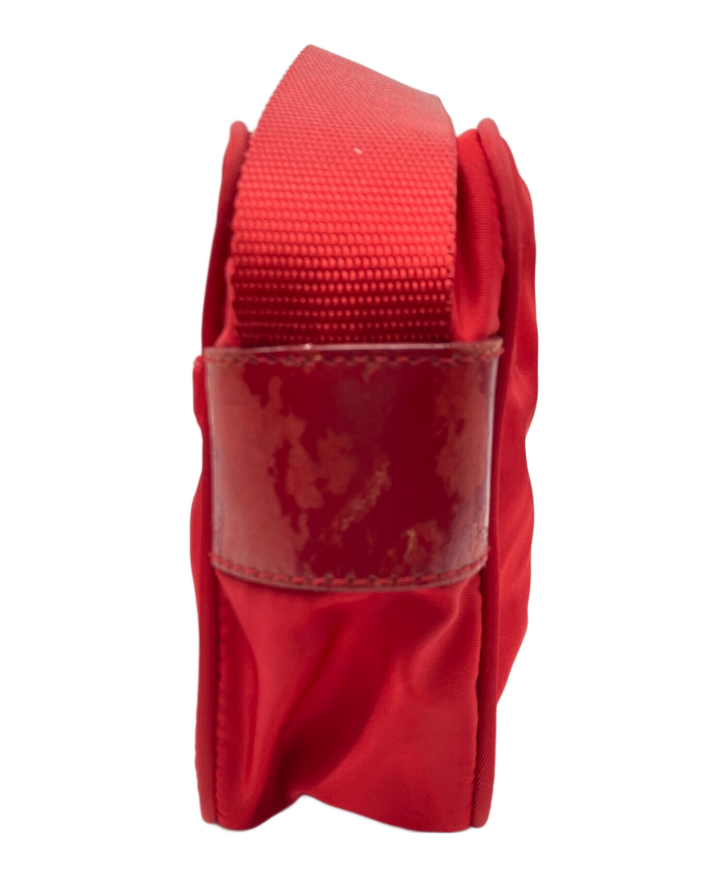 PRADA ボーダー巾着ショルダーバッグ レッド 中古・古着通販】PRADA (プラダ) PRADA ショルダーバッグ レッド