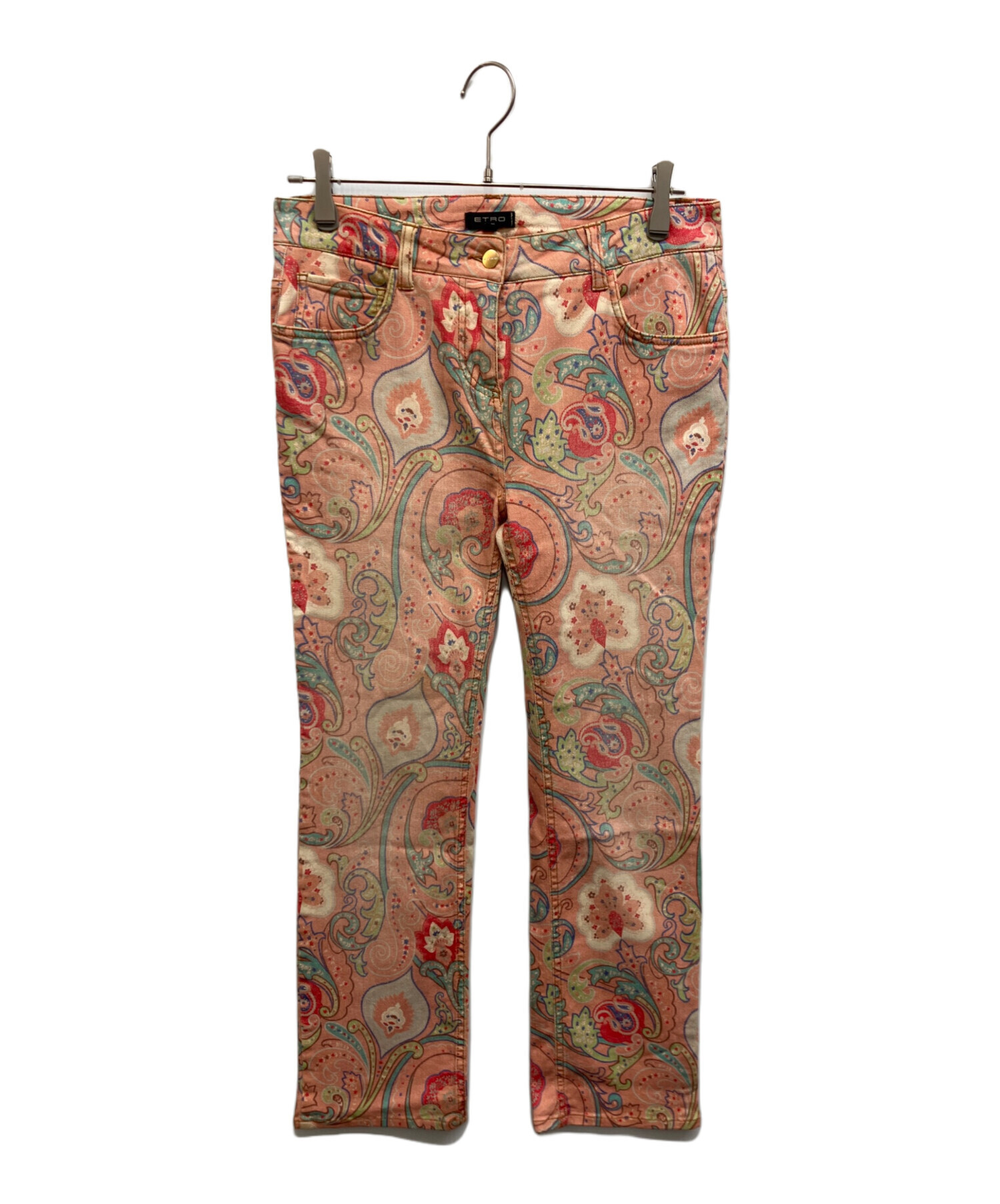 中古・古着通販】ETRO (エトロ) ペイズリー柄デニムパンツ ピンク