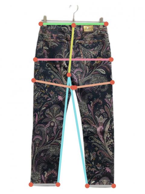 定価12万 ETRO ペイズリー柄 デニムパンツ ブラック 中古・古着通販】ETRO (エトロ) ペイズリー柄デニムパンツ ブラック