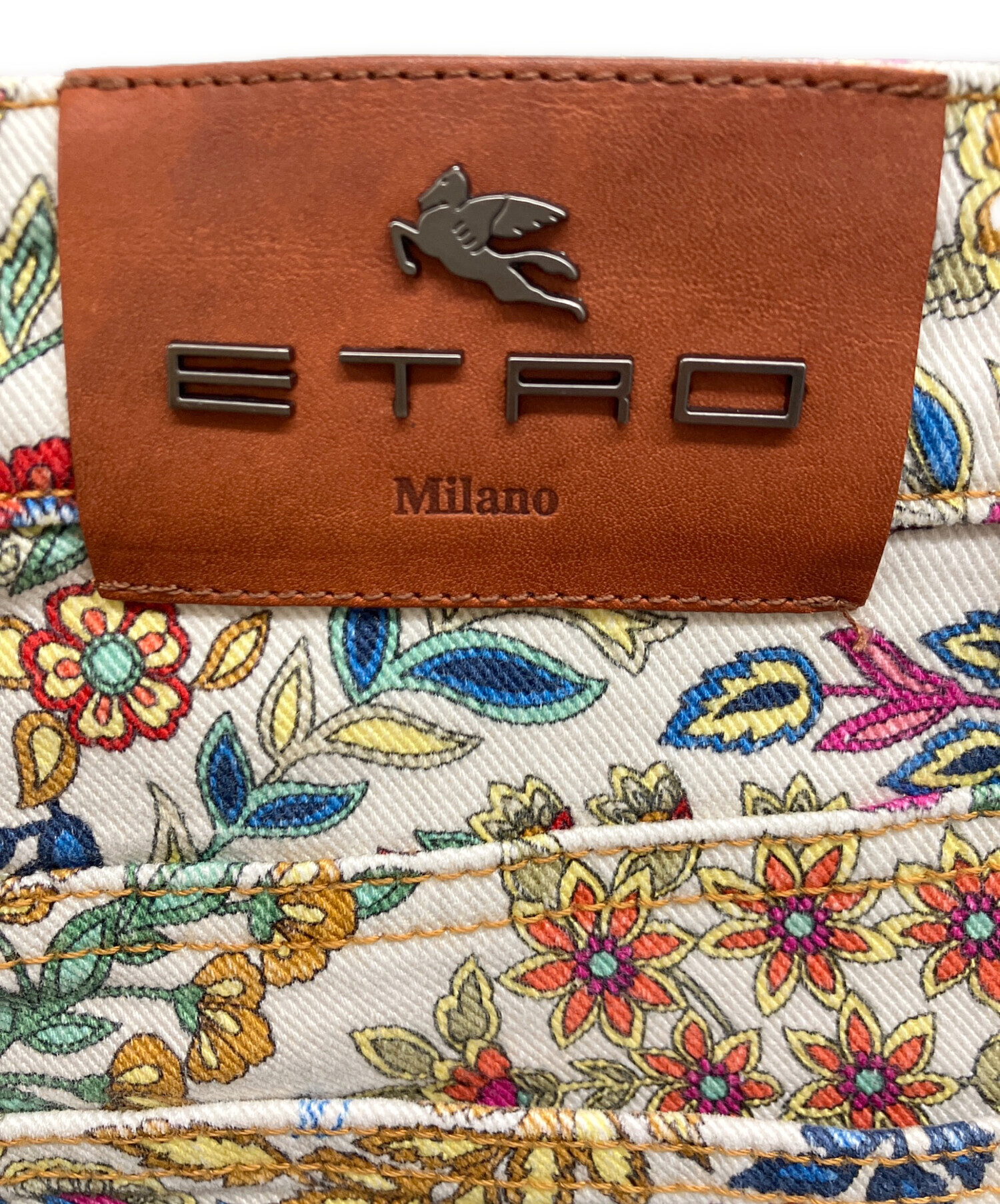 美品★ETRO エトロ ボタニカル柄 カットソー 42 中古・古着通販】ETRO (エトロ) ボタニカル柄デニムパンツ マルチ