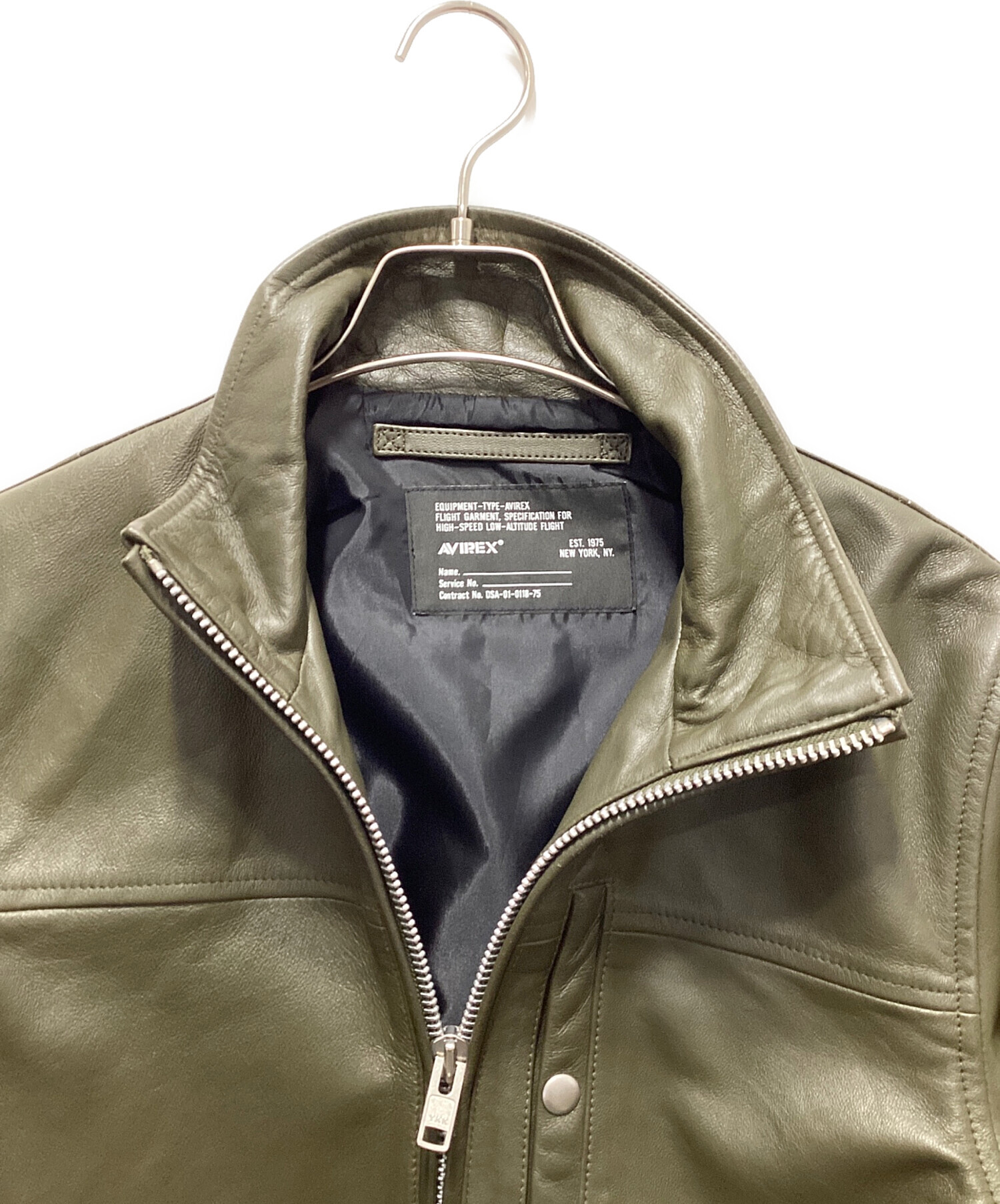 中古・古着通販】AVIREX (アヴィレックス) スタンド MA-1 レザー