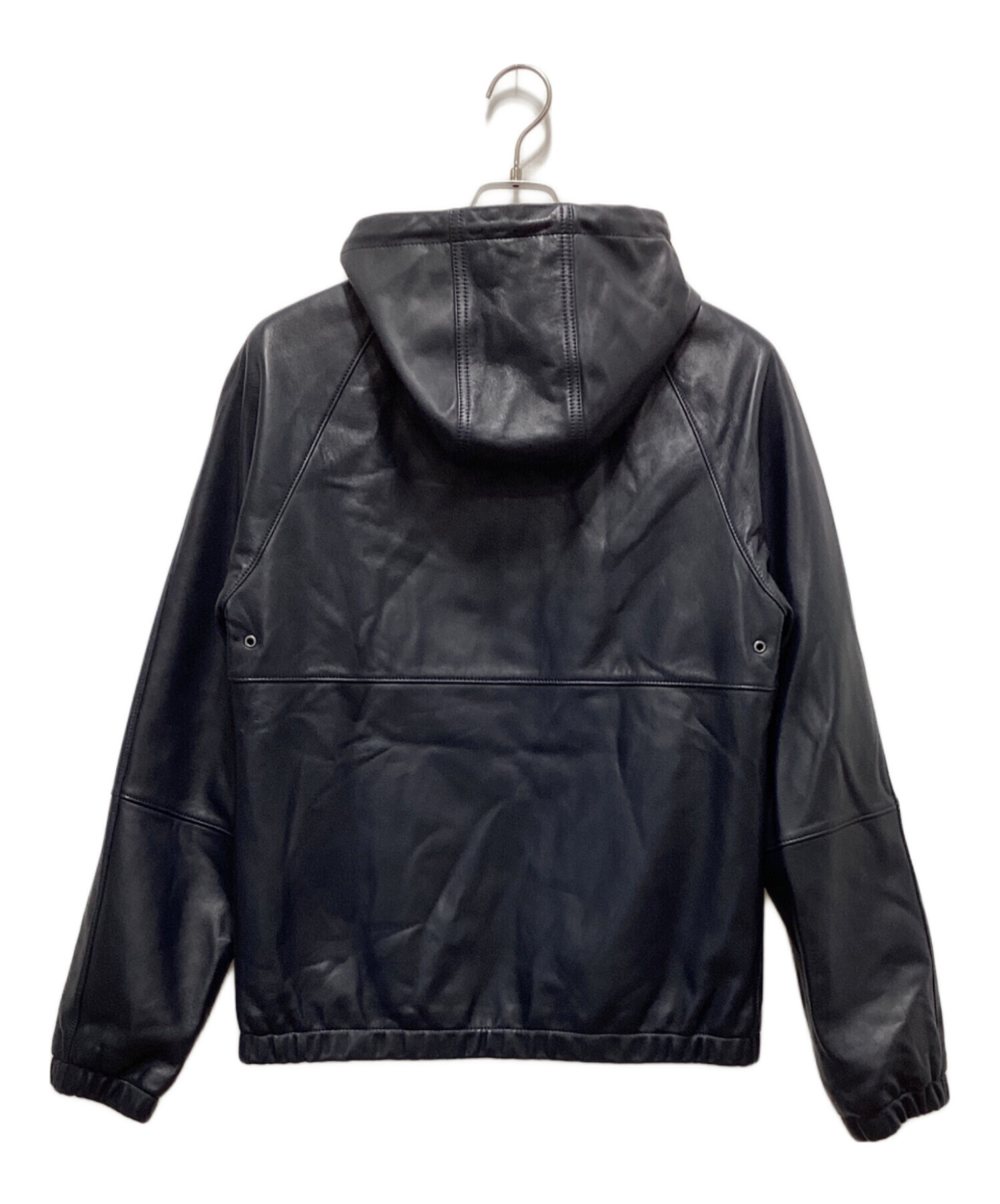 ホワイト フード付き ジャケット コーチカバー付き 中古・古着通販】COACH (コーチ) フードレザージャケット ネイビー