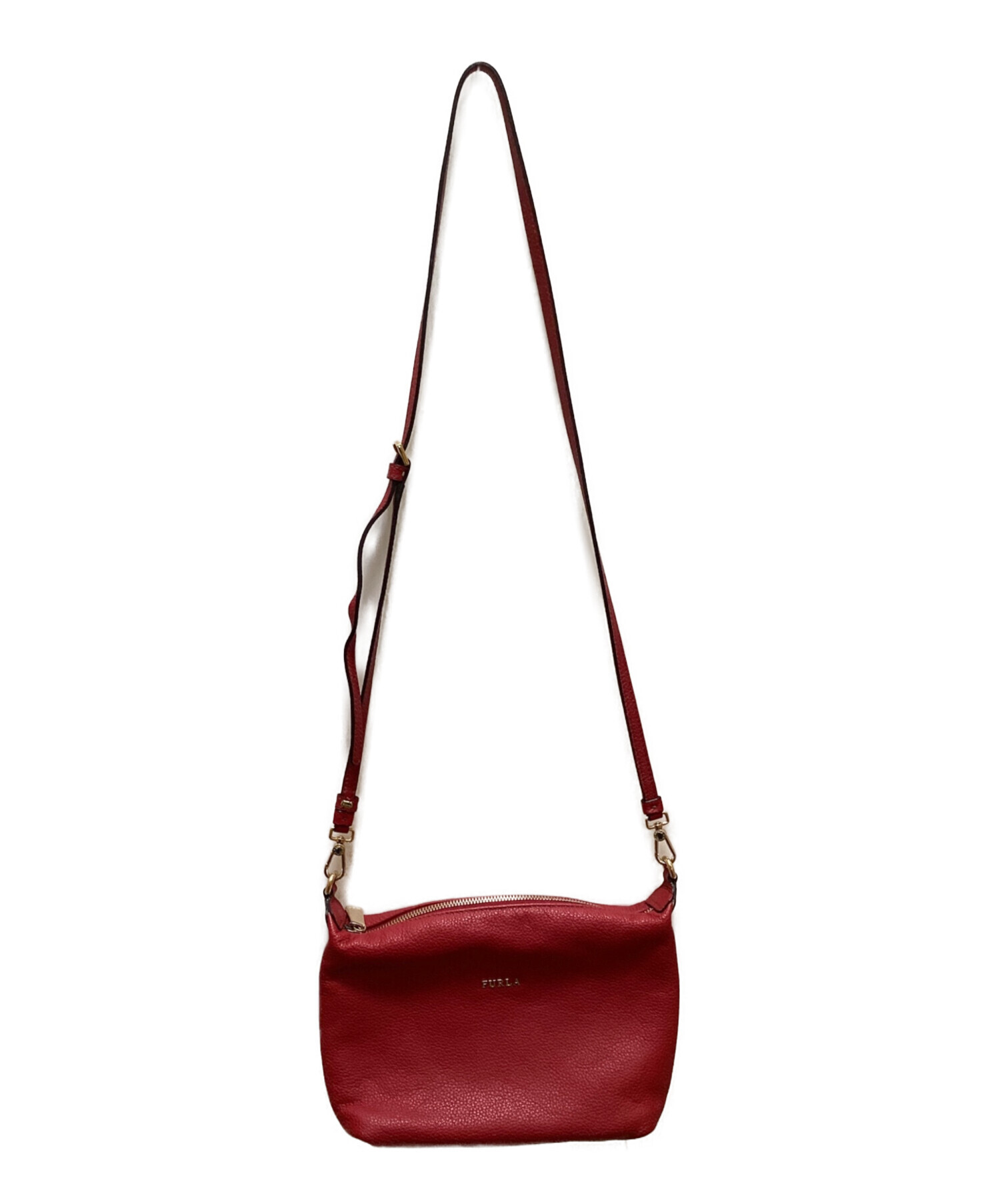 【未使用】FURLA ショルダーバッグ 中古・古着通販】FURLA (フルラ) レザーショルダーバッグ レッド